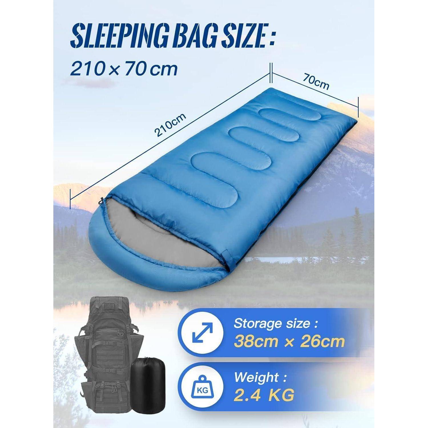 Schlafsack 4 Jahreszeiten Deckenschlafsack Alle Jahreszeiten Blau