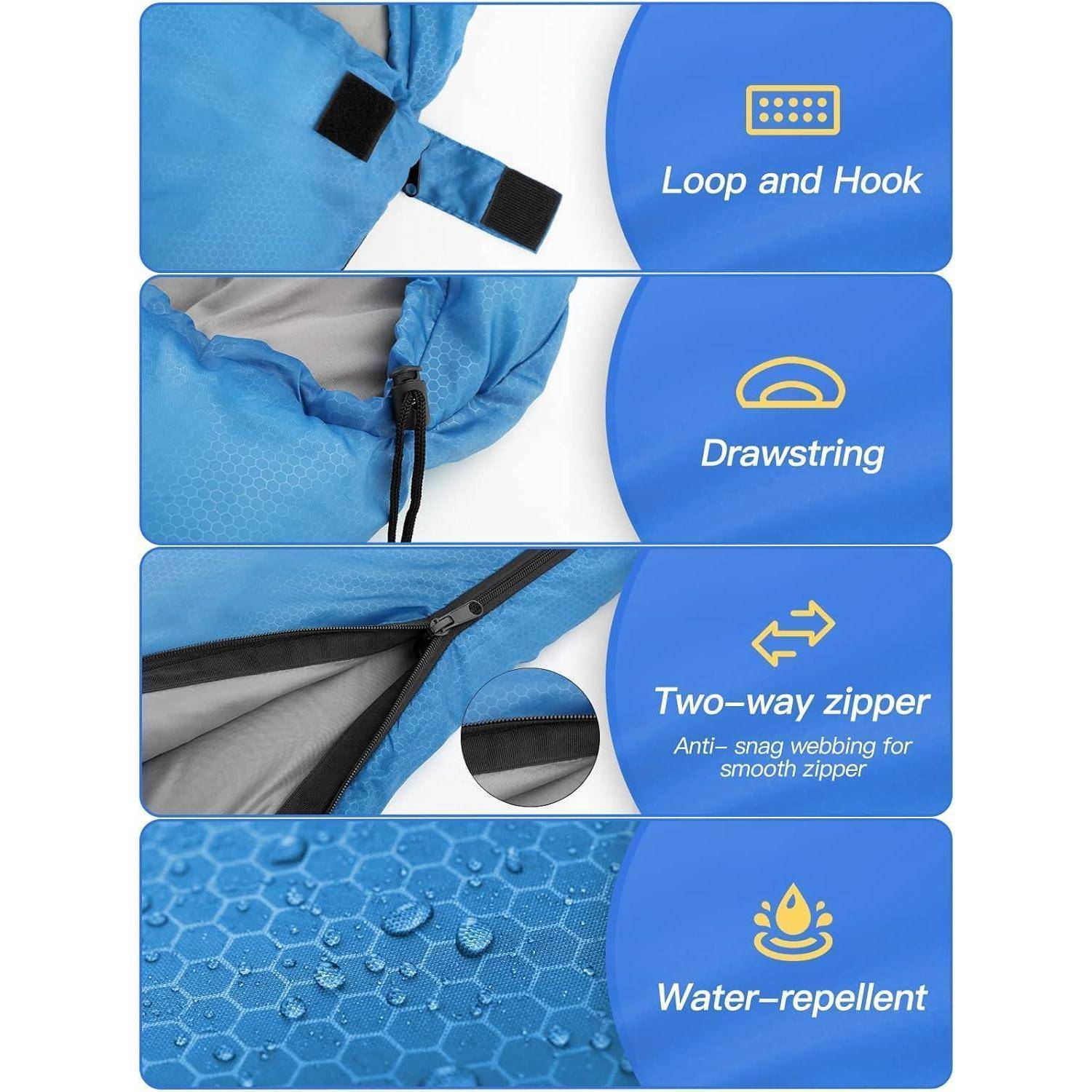 Schlafsack 4 Jahreszeiten Deckenschlafsack Alle Jahreszeiten Blau