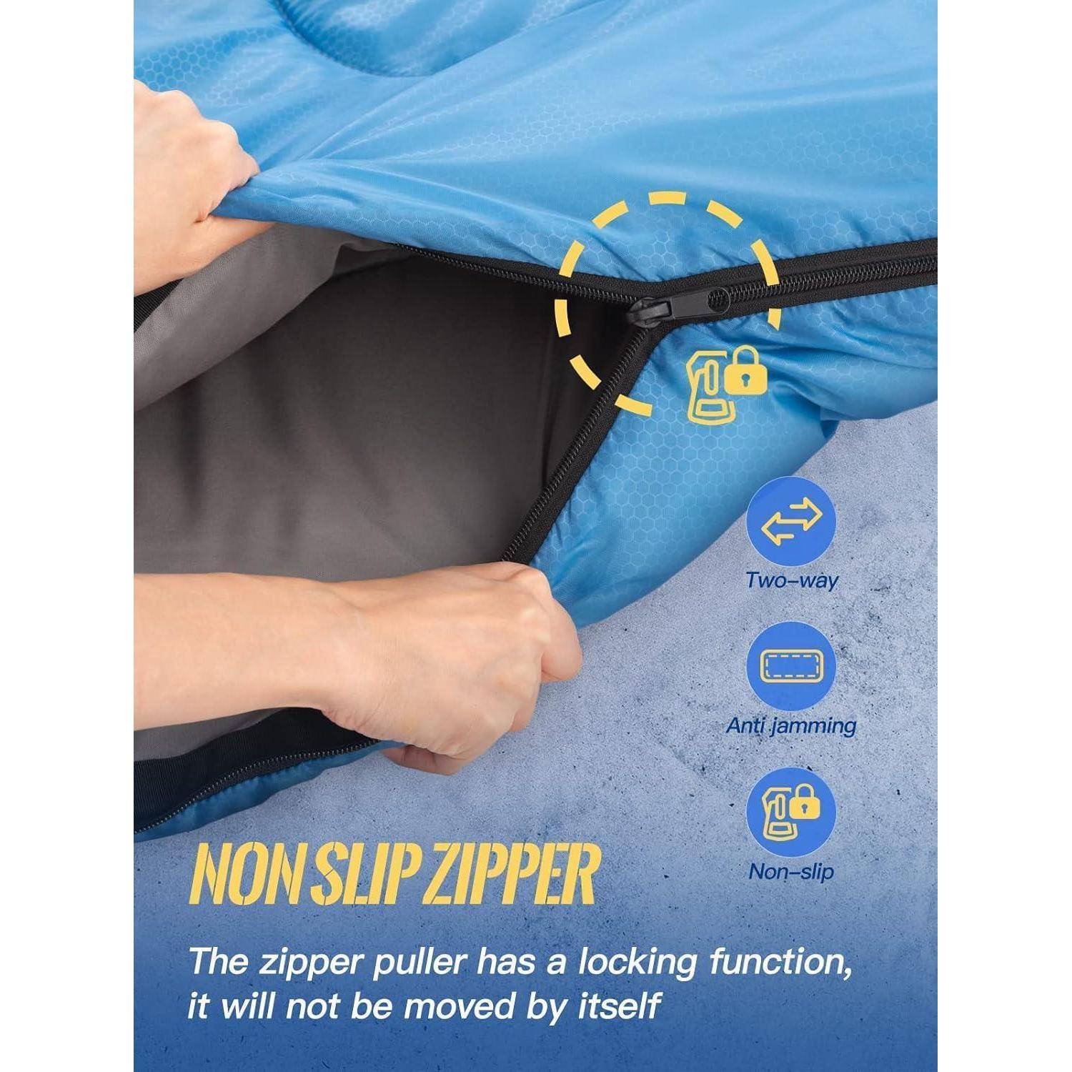 Schlafsack 4 Jahreszeiten Deckenschlafsack Alle Jahreszeiten Blau