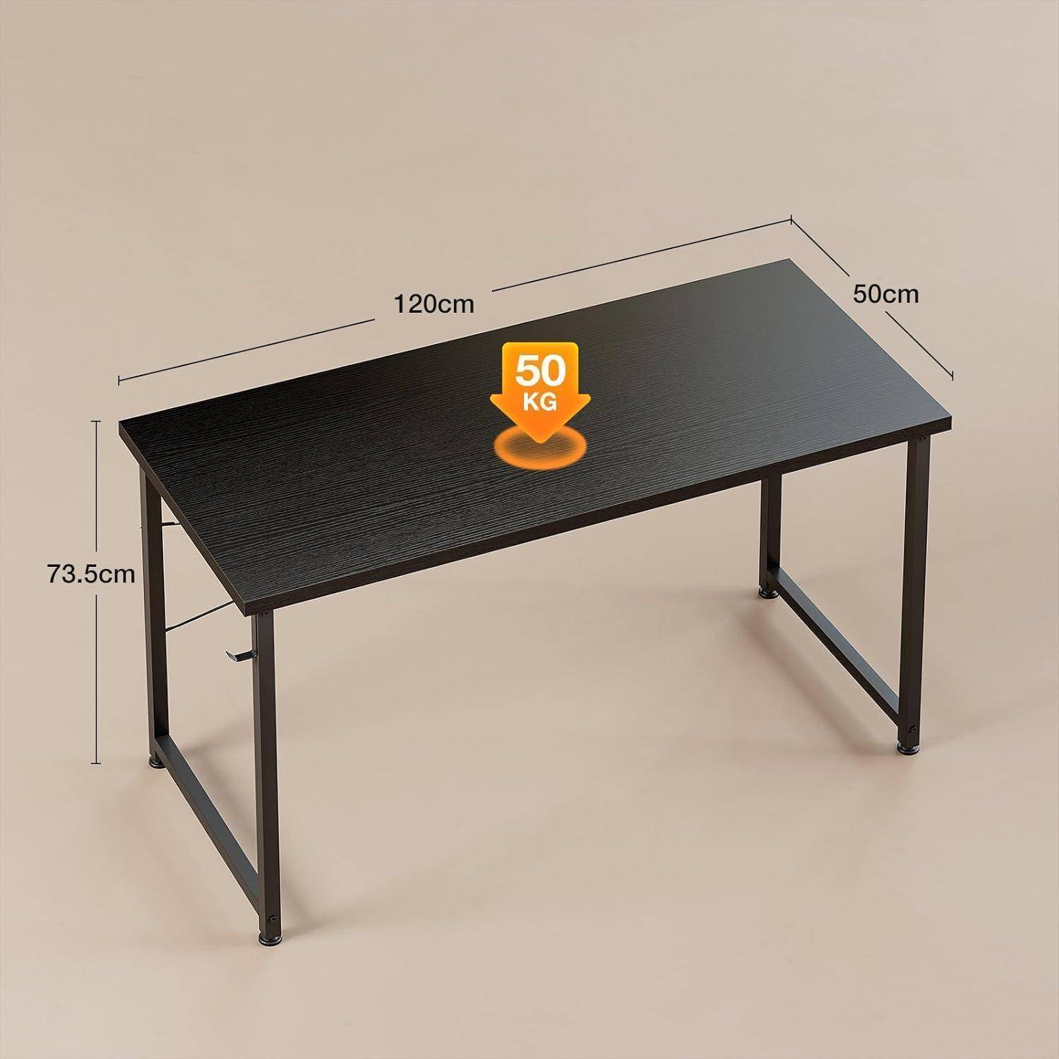 ODK Schreibtisch Schwarz 120x50x74cm PC Arbeitszimmer Büro Tisch