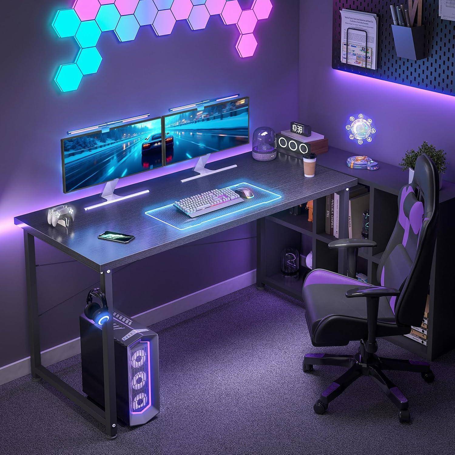 ODK Schreibtisch Schwarz 120x50x74cm PC Arbeitszimmer Büro Tisch