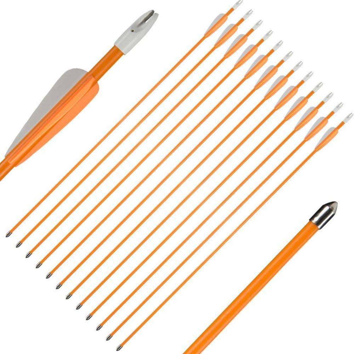 Pfeile Bogenschießen 28/26 Zoll Fiberglas Übungspfeile Anfänger Bogen