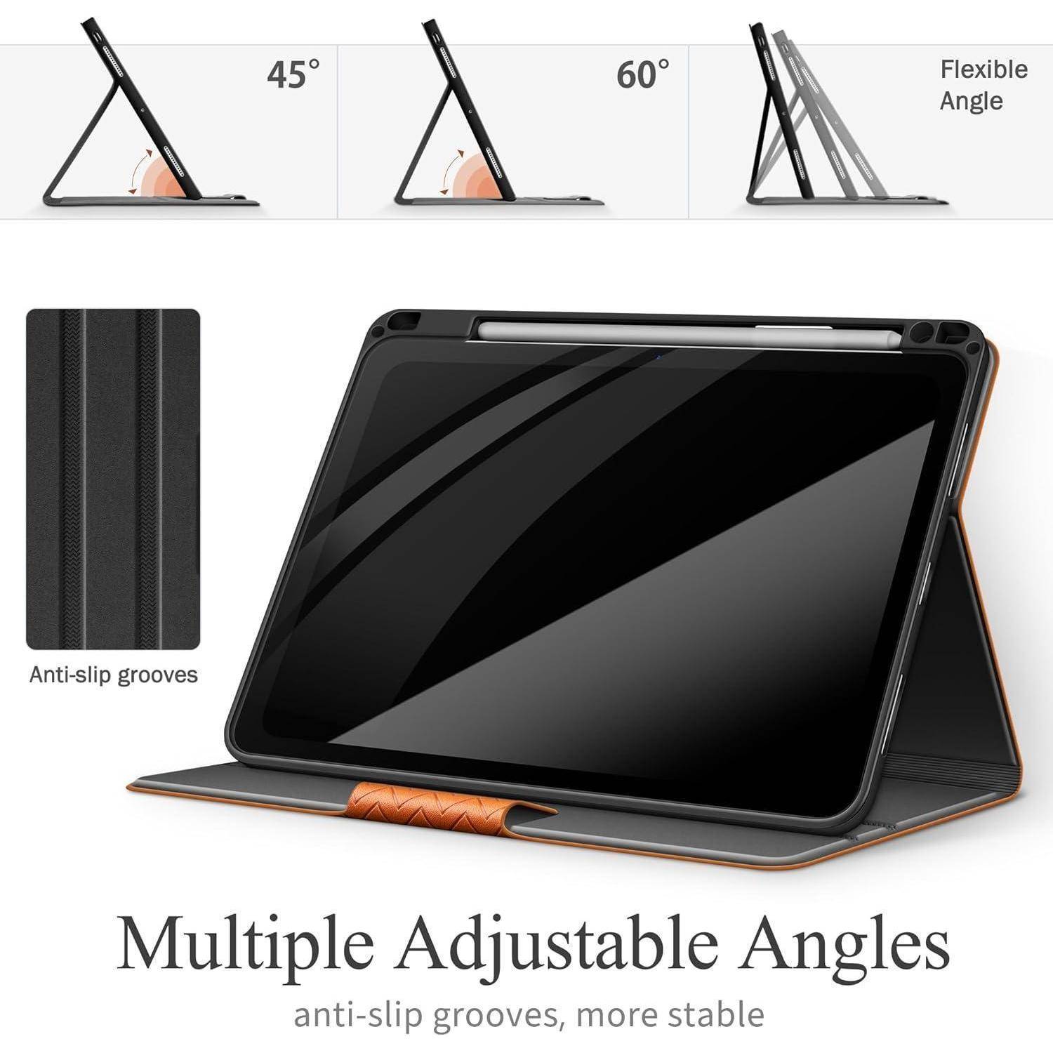 Hülle iPad Pro 11 Zoll M4 PU Leder Stifthalter USB-C Braun