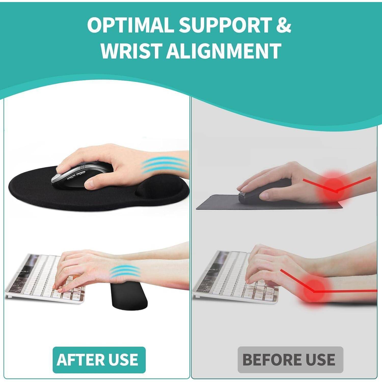 Ergonomisches Mauspad mit Handauflage und Handballenauflage Set