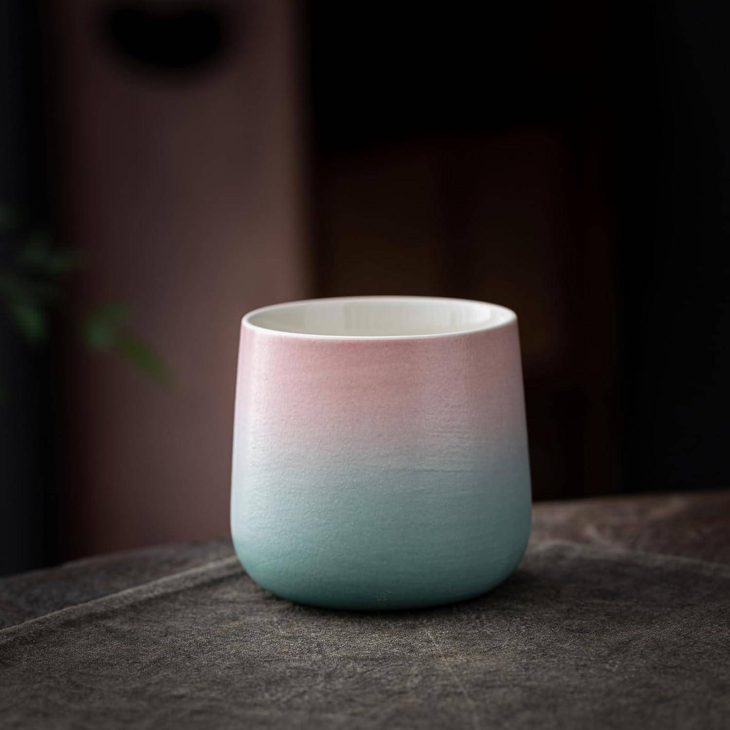 Japanische Teetasse 7,2Oz 205ml Farbverlauf Rosa Grün 4er Set