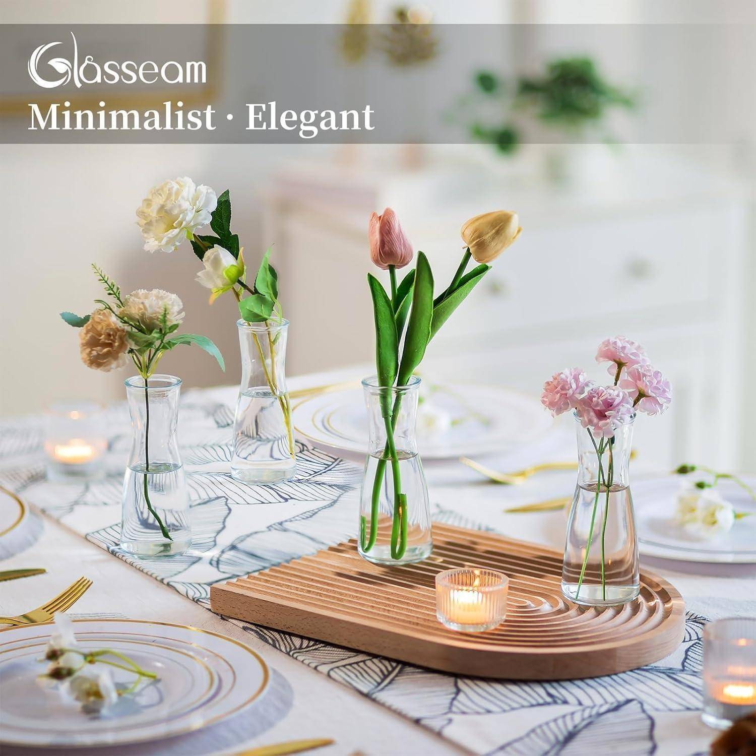 Kleine Glasvase Blumenvase Set 6 Stück Deko Tischdeko Modern Hochzeit