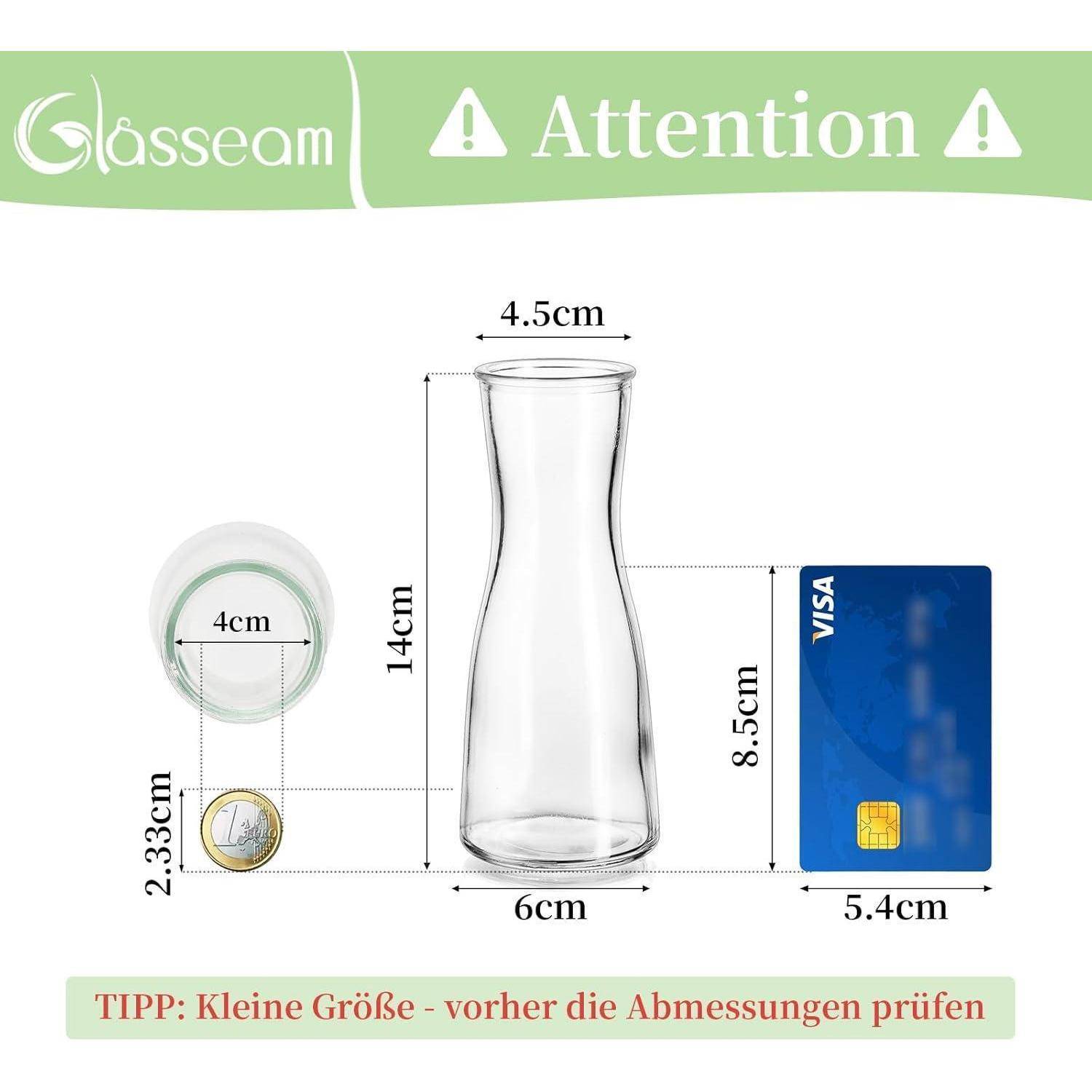 Kleine Glasvase Blumenvase Set 6 Stück Deko Tischdeko Modern Hochzeit