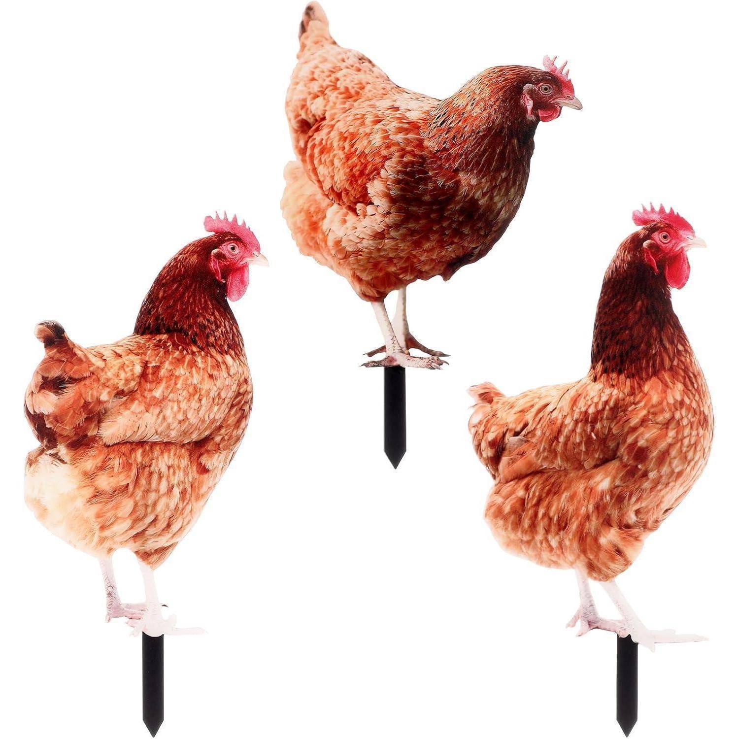 3er Set Halloween Gartenstecker Henne Huhn Acryl Gartendeko