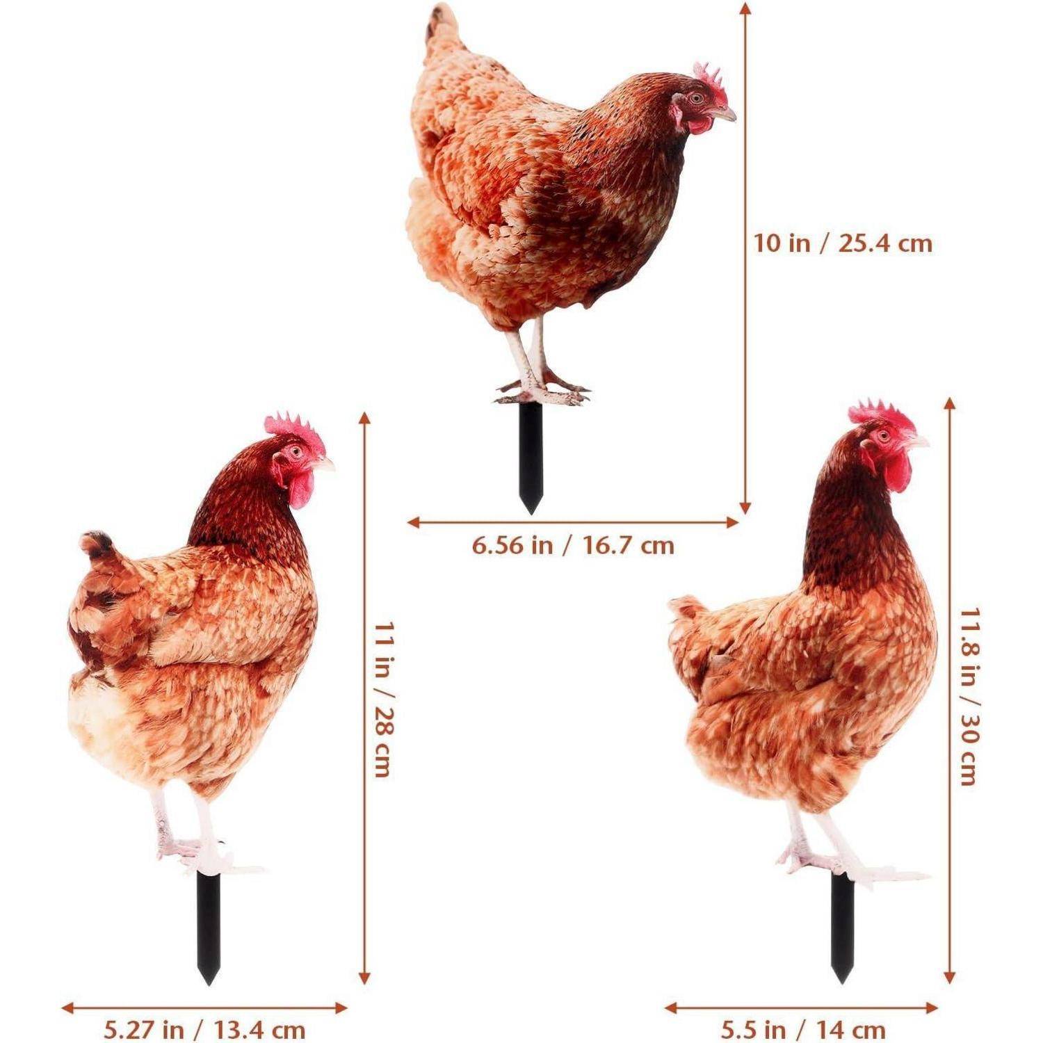 3er Set Halloween Gartenstecker Henne Huhn Acryl Gartendeko