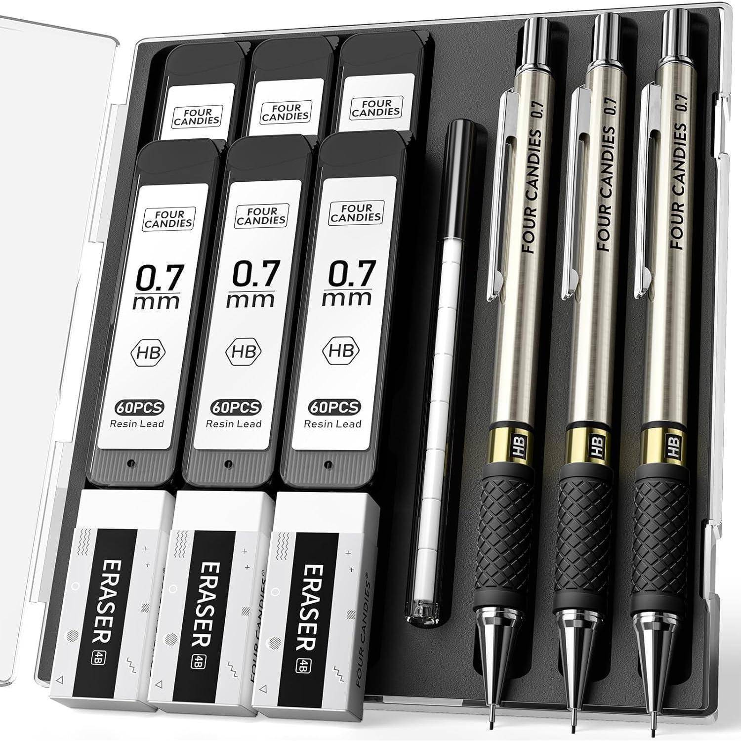 Druckbleistift Set 3 Stück Metall 0,7 mm