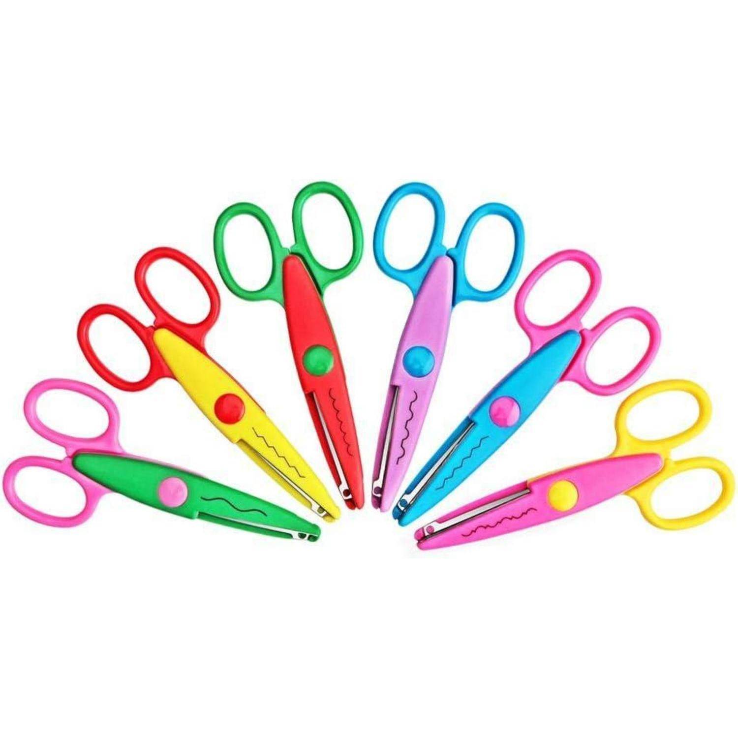 Kinder Bastelschere 6er-Set Zick-Zack-Schere gezackte Schere 13,5 cm