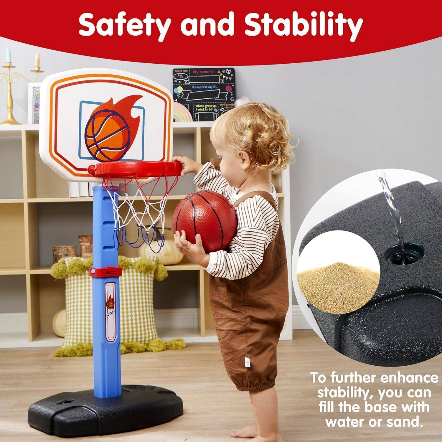 Kinder Basketballkorb mit Ständer Höhenverstellbarer Mini