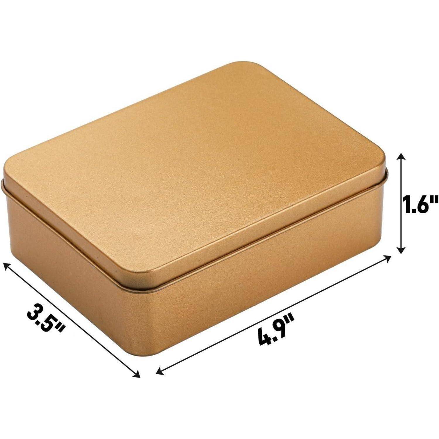 16er Set Rechteckige Blechdosen Rostfrei Gold 12x9x4cm