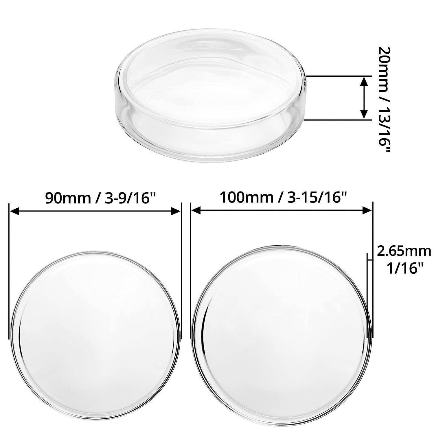 Glas Petrischalen mit Deckel Sterilisiert 90mm x 20mm, 5 Stück