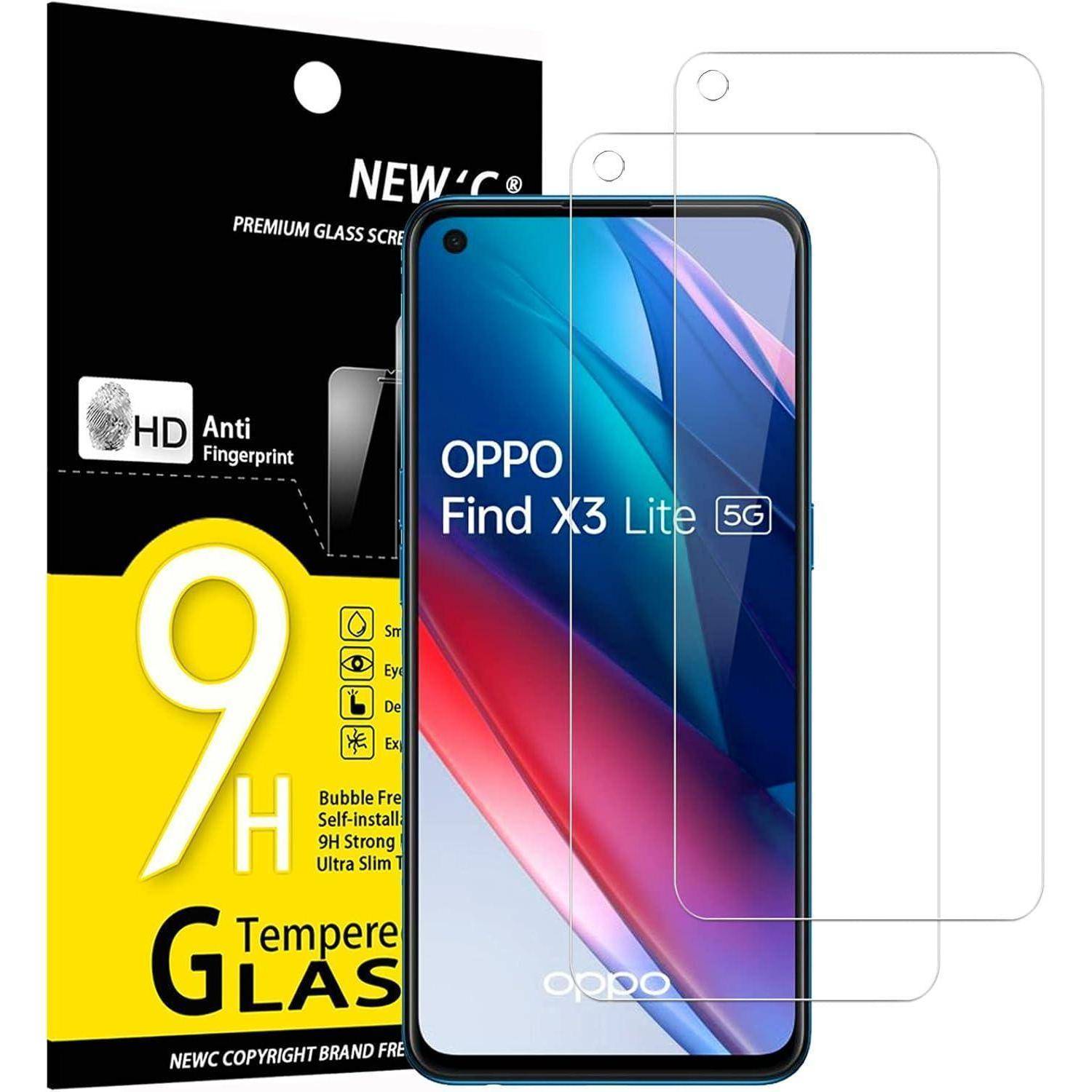 Panzer Schutz Glas für Oppo Find X3 Lite 2 Stück 9H Härte Ultra-klar