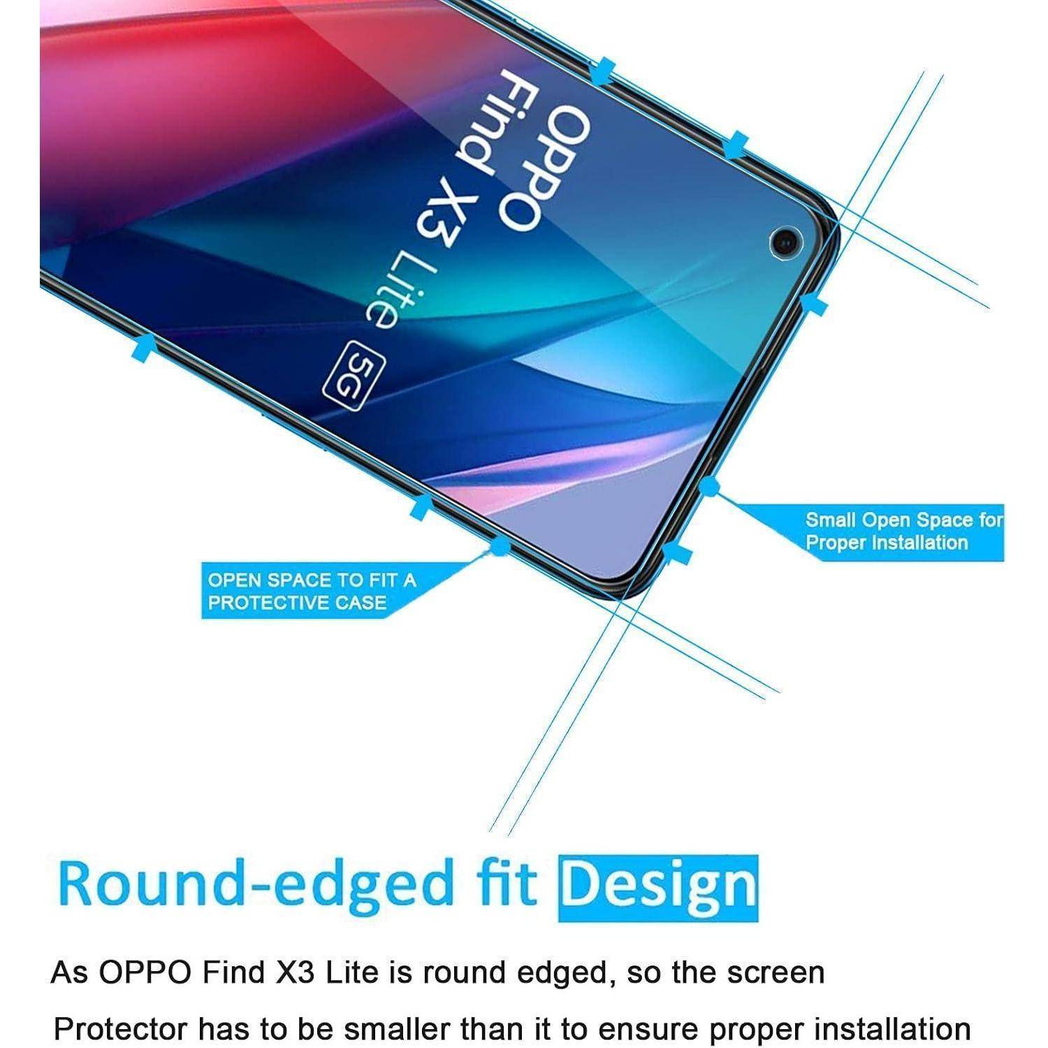 Panzer Schutz Glas für Oppo Find X3 Lite 2 Stück 9H Härte Ultra-klar
