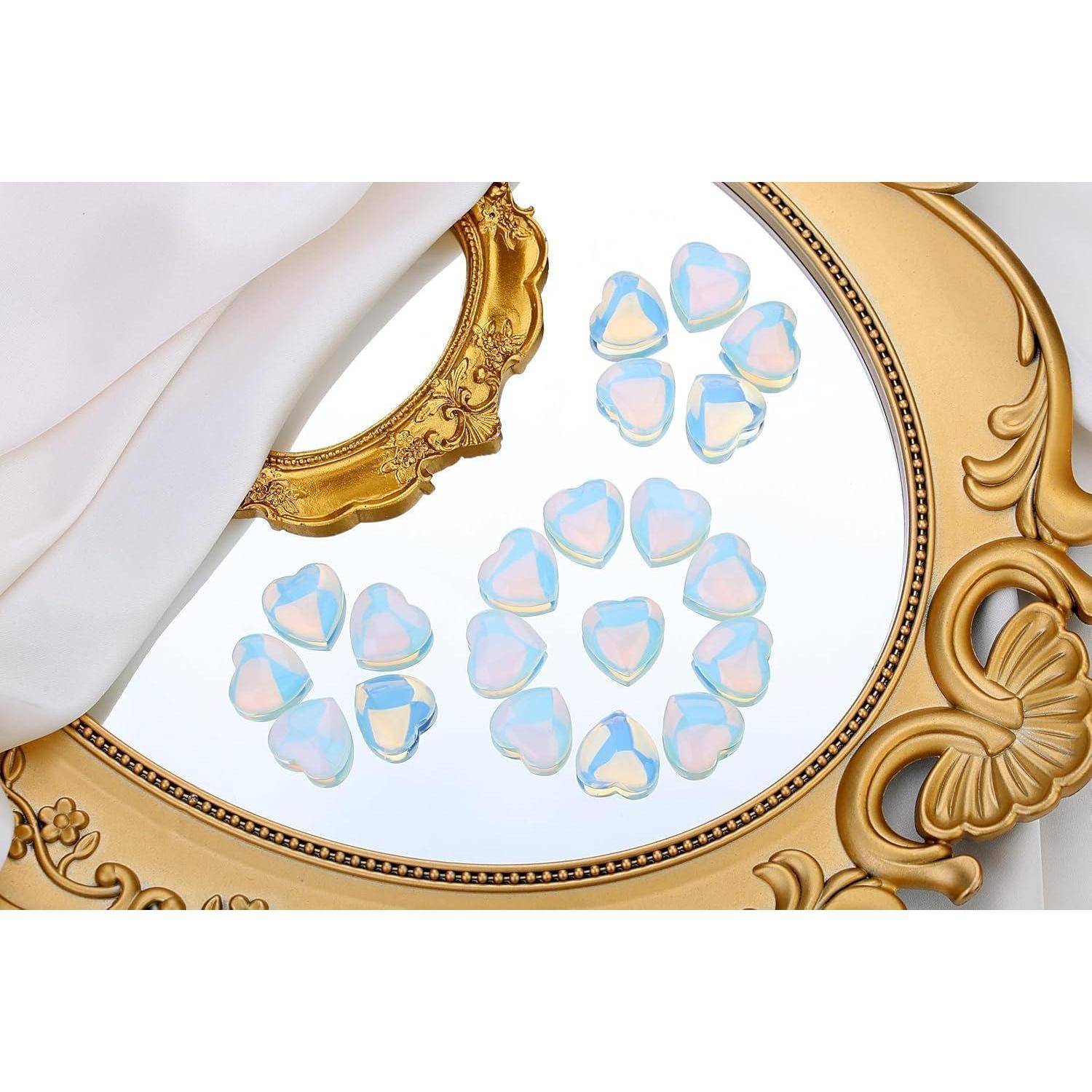 20 Stück Opal Herz Steine Set Heilung Kristalle Natürliche Edelsteine