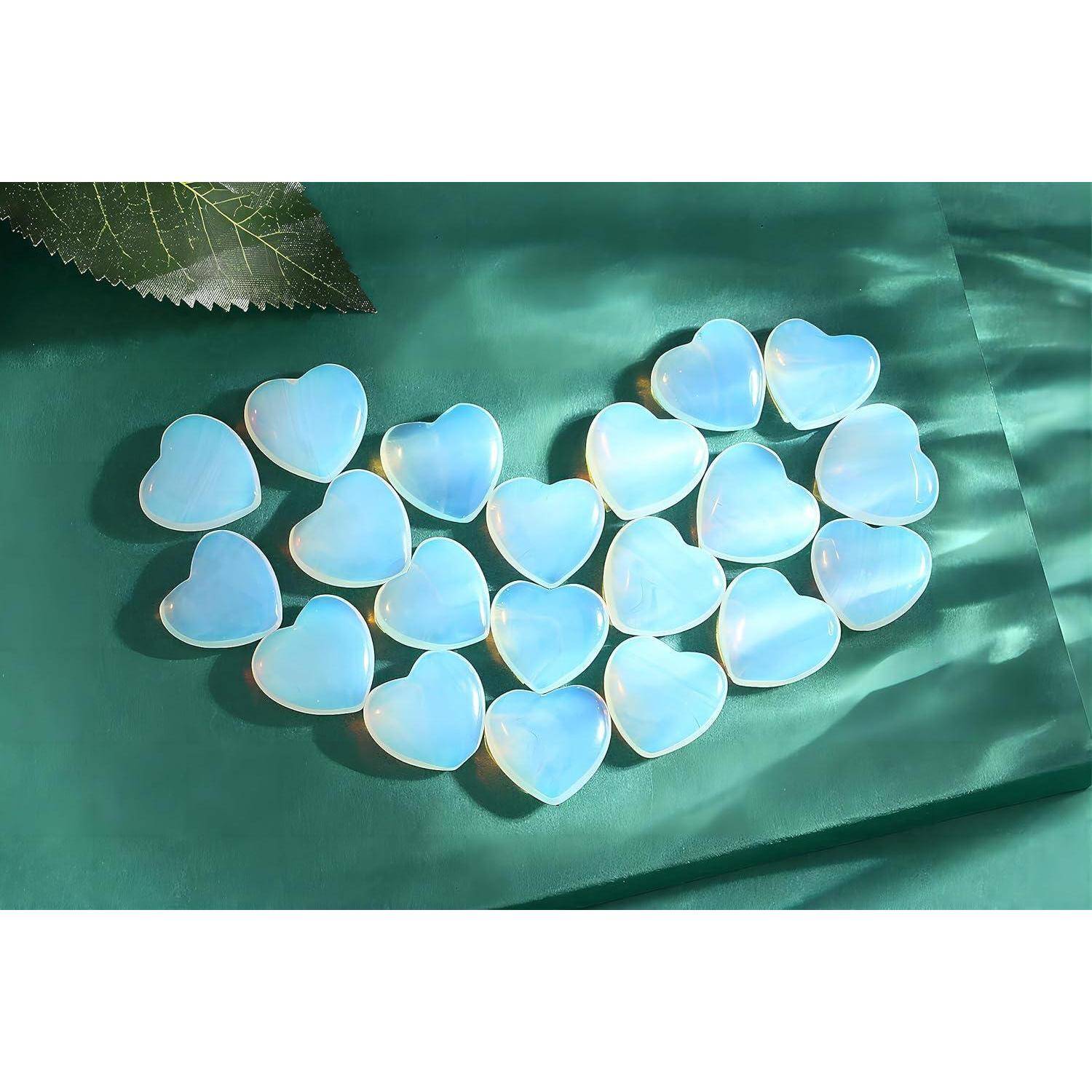 20 Stück Opal Herz Steine Set Heilung Kristalle Natürliche Edelsteine