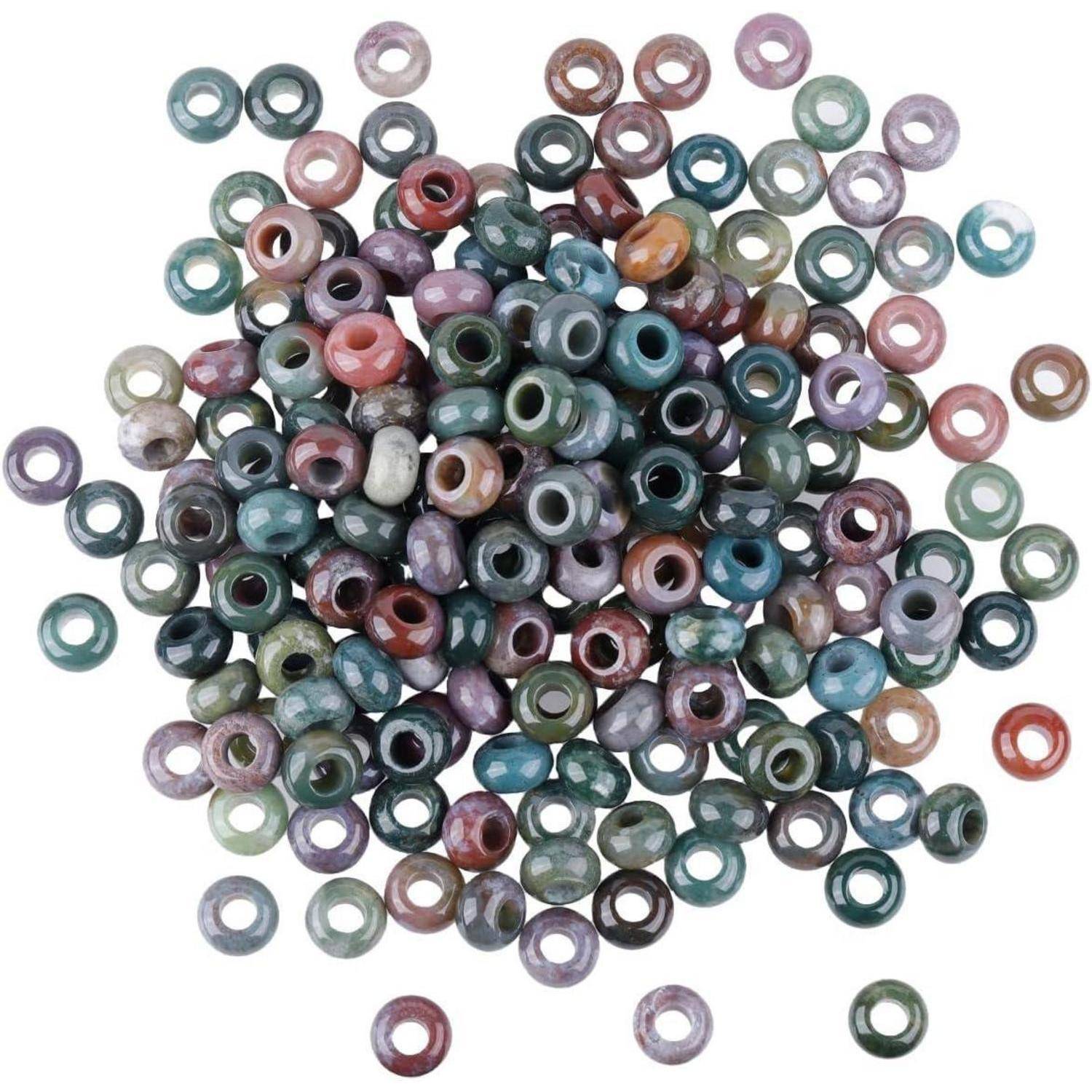Natürliche Edelstein Perlen Großes Loch Charme Schmuckherstellung DIY