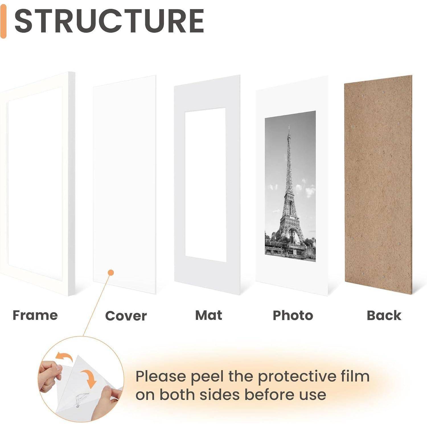 Bilderrahmen 3er Pack 40x60 Fotos Bilder Poster 40x60cm Weiß