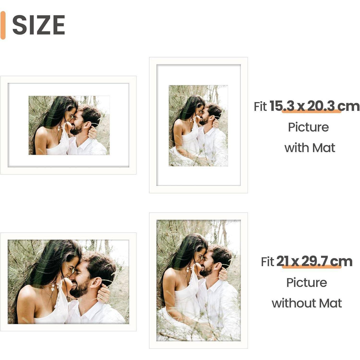 3er Pack Bilderrahmen Weiß A4 für Fotos und Kinderzeichnungen