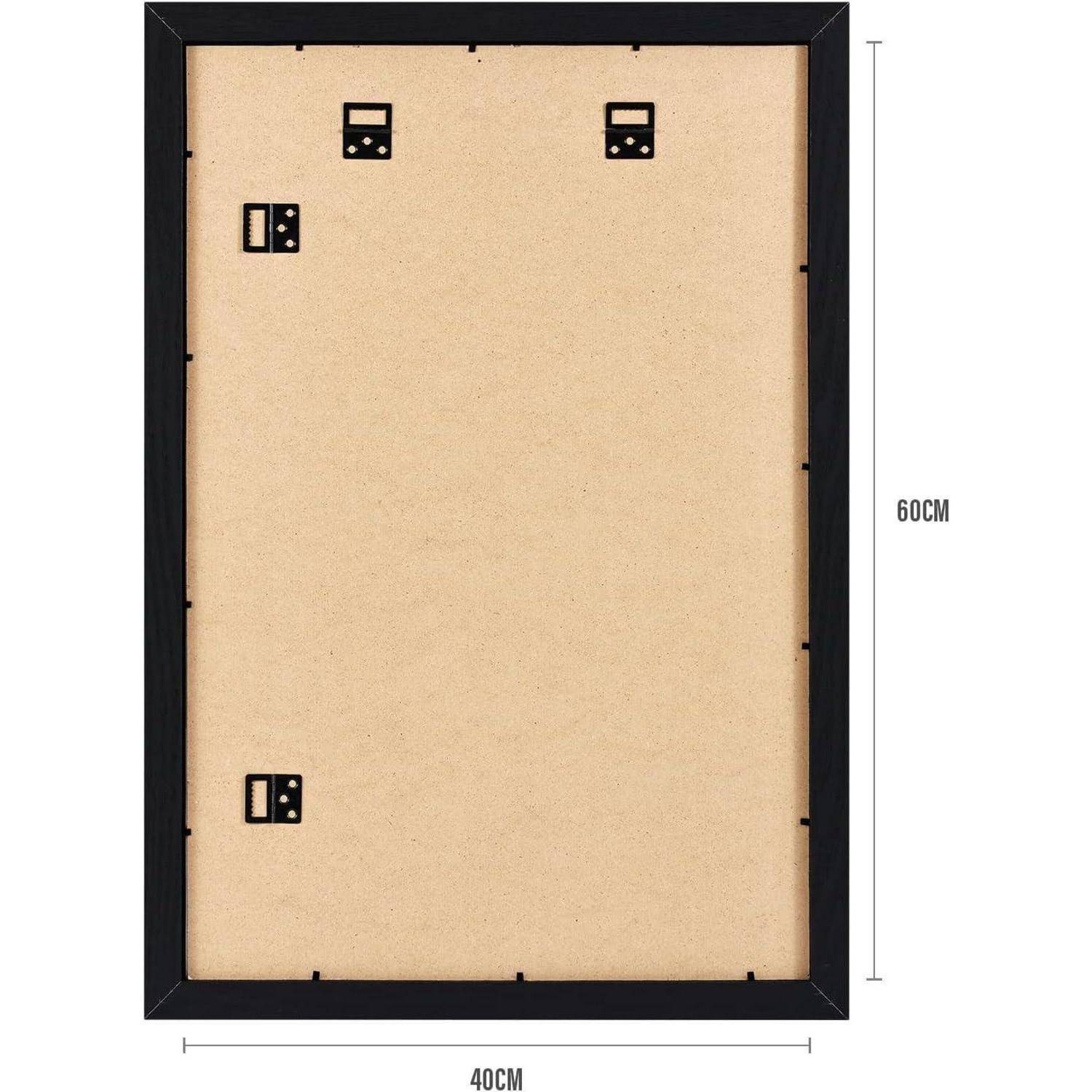 Bilderrahmen Fotorahmen Holzrahmen Passepartout MDF 40x60cm 2x Schwarz