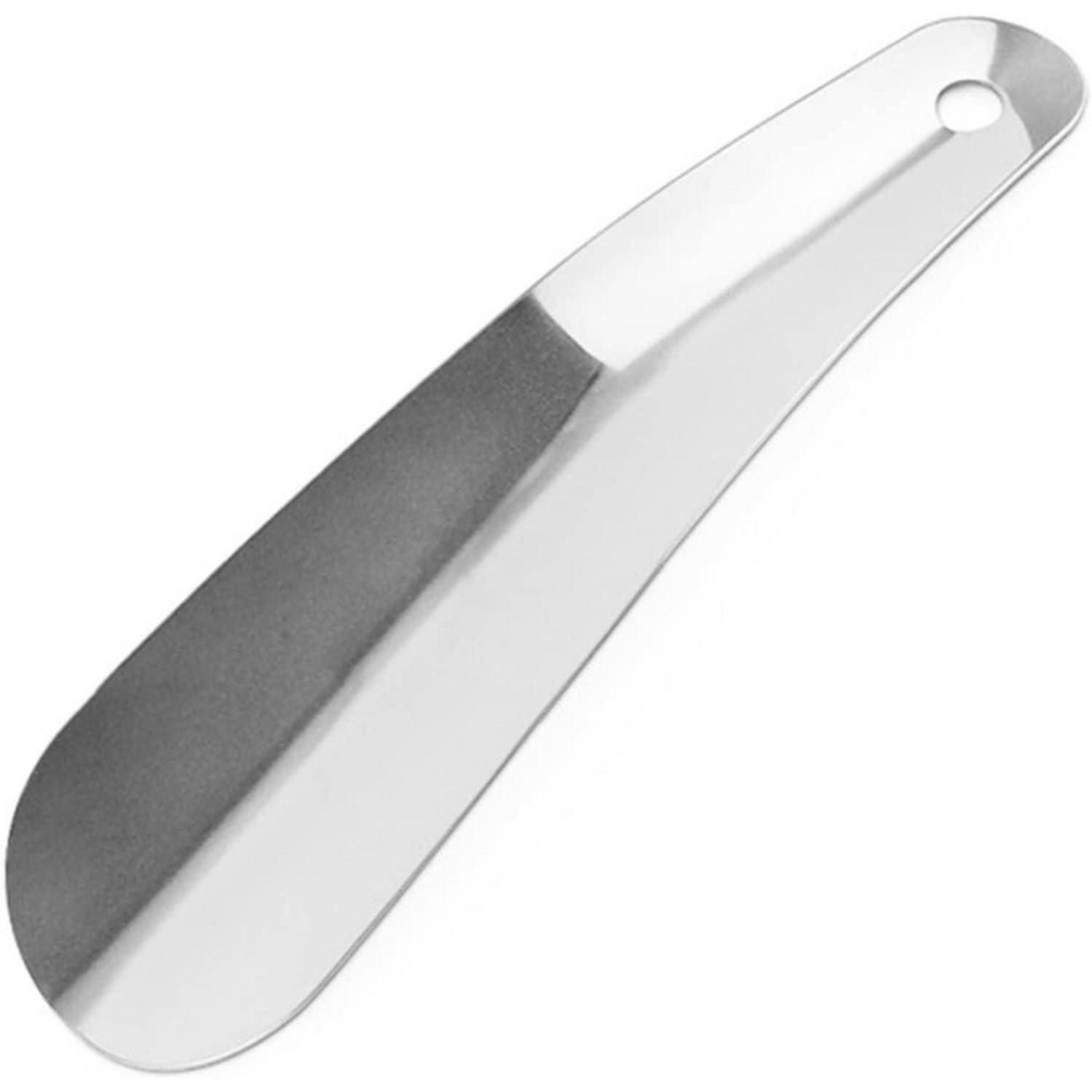 Edelstahl Schuhlöffel 16cm Shoe Horn Aufhängeloch Ergonomisch Silber