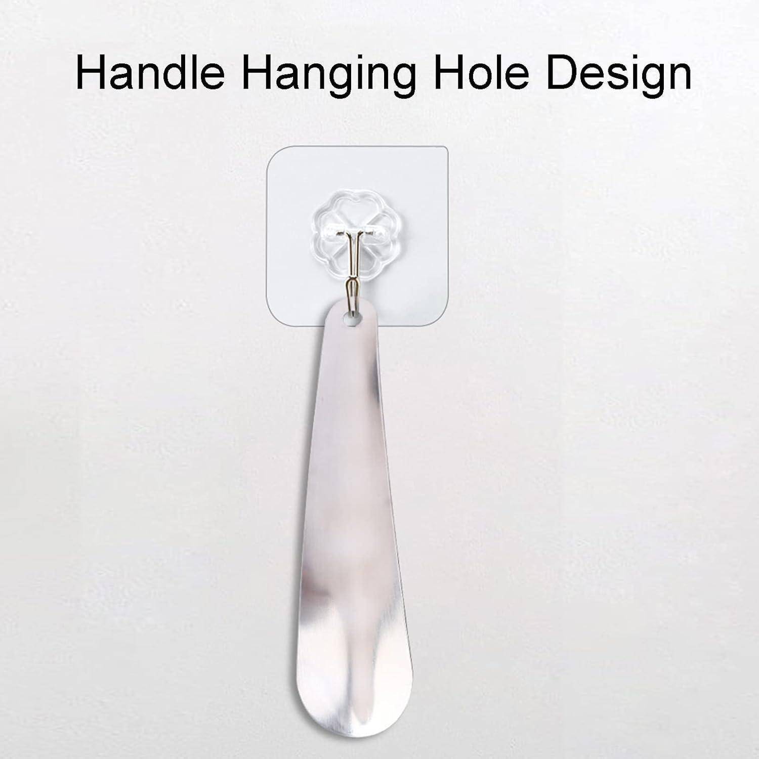 Edelstahl Schuhlöffel 16cm Shoe Horn Aufhängeloch Ergonomisch Silber