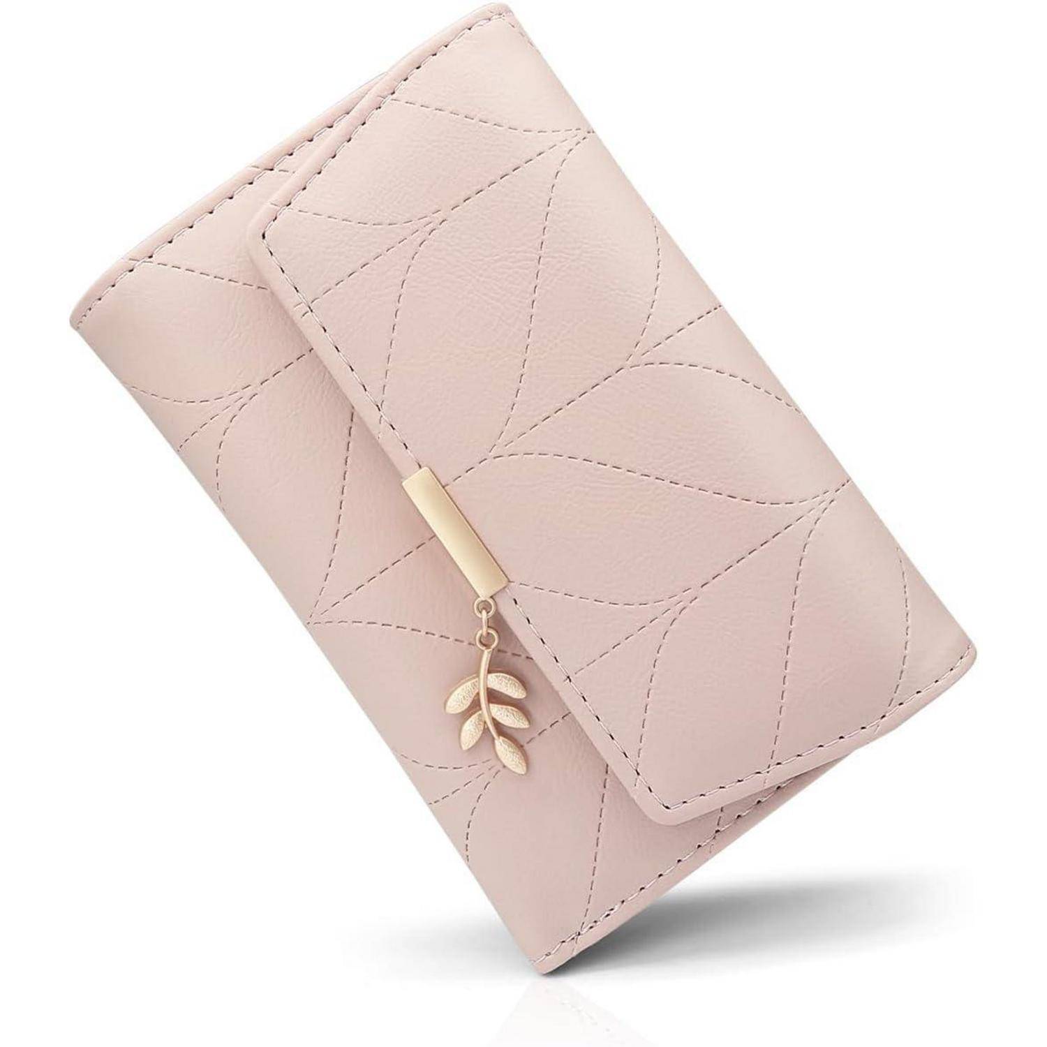 Damen Geldbeutel Veganem Leder Mini Portmonee Frauen mit Münzfach und