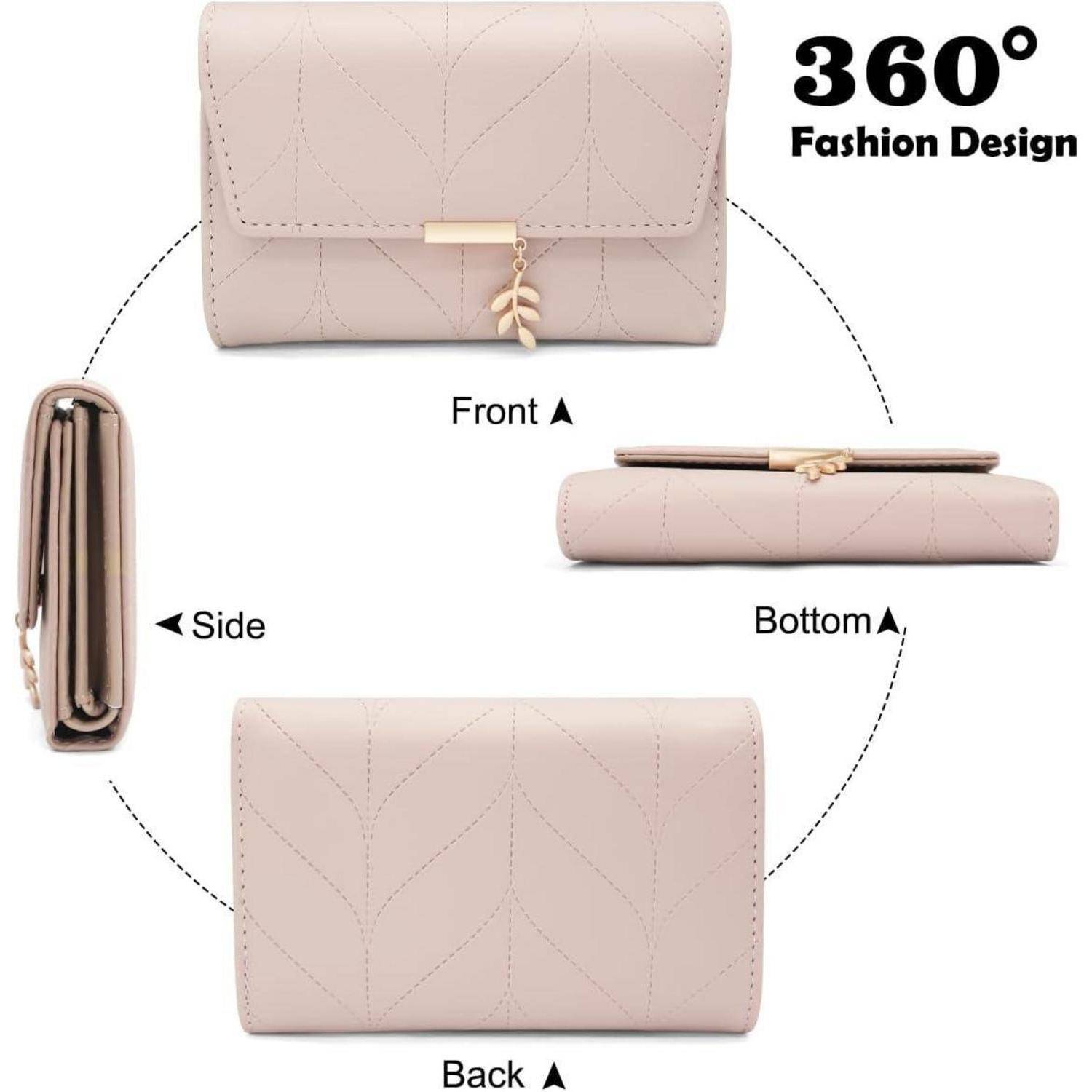 Damen Geldbeutel Veganem Leder Mini Portmonee Frauen mit Münzfach und