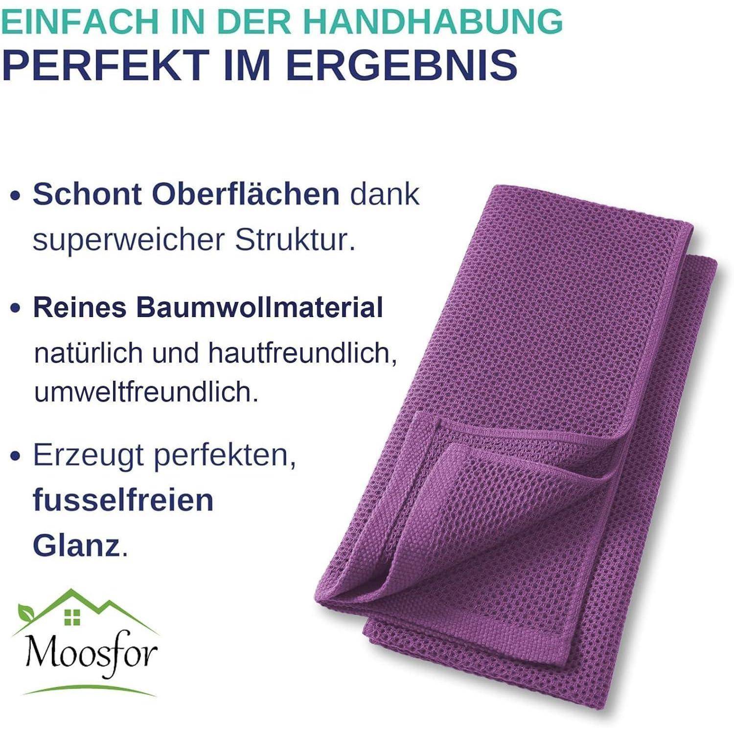Geschirrtücher 100% Baumwolle 4er Set Weiche Küchentücher Lila