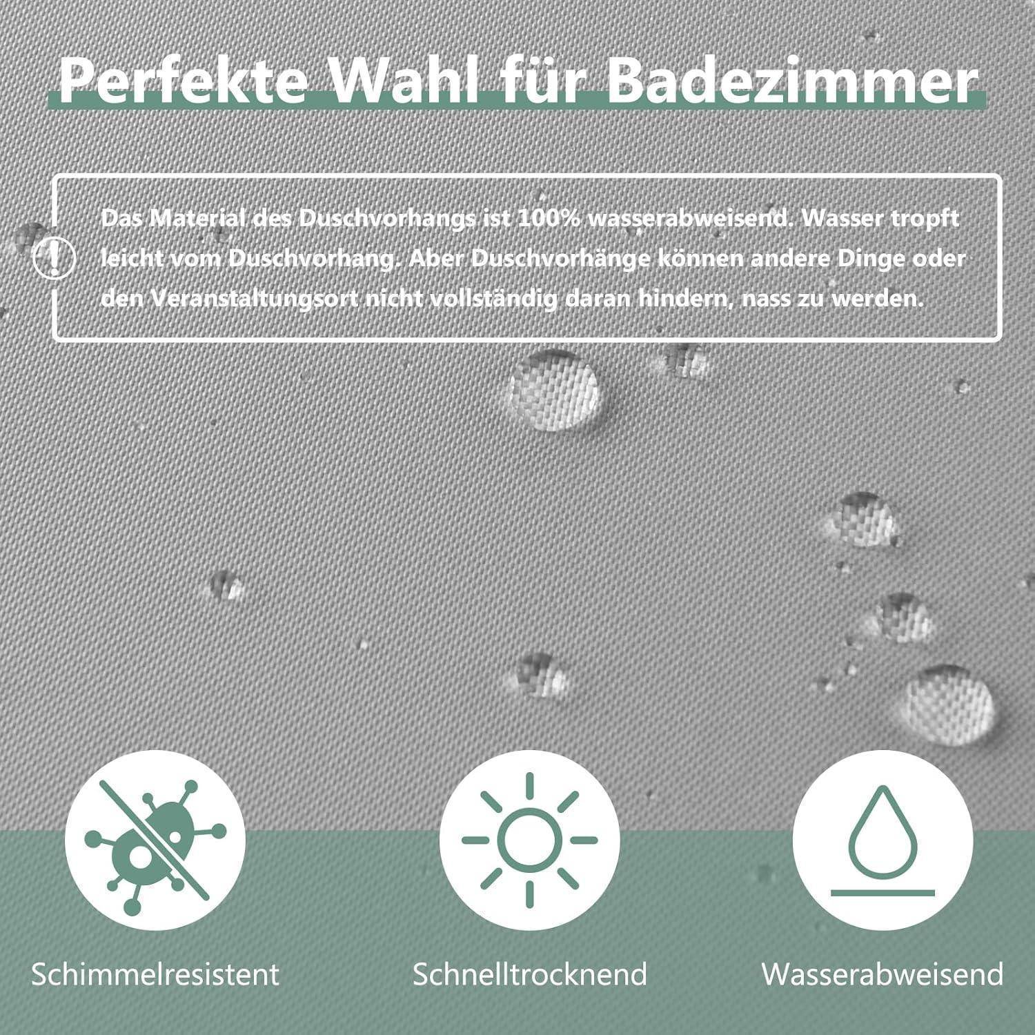 Duschvorhang 180x220cm Anti-schimmel PVC Wasserabweisend
