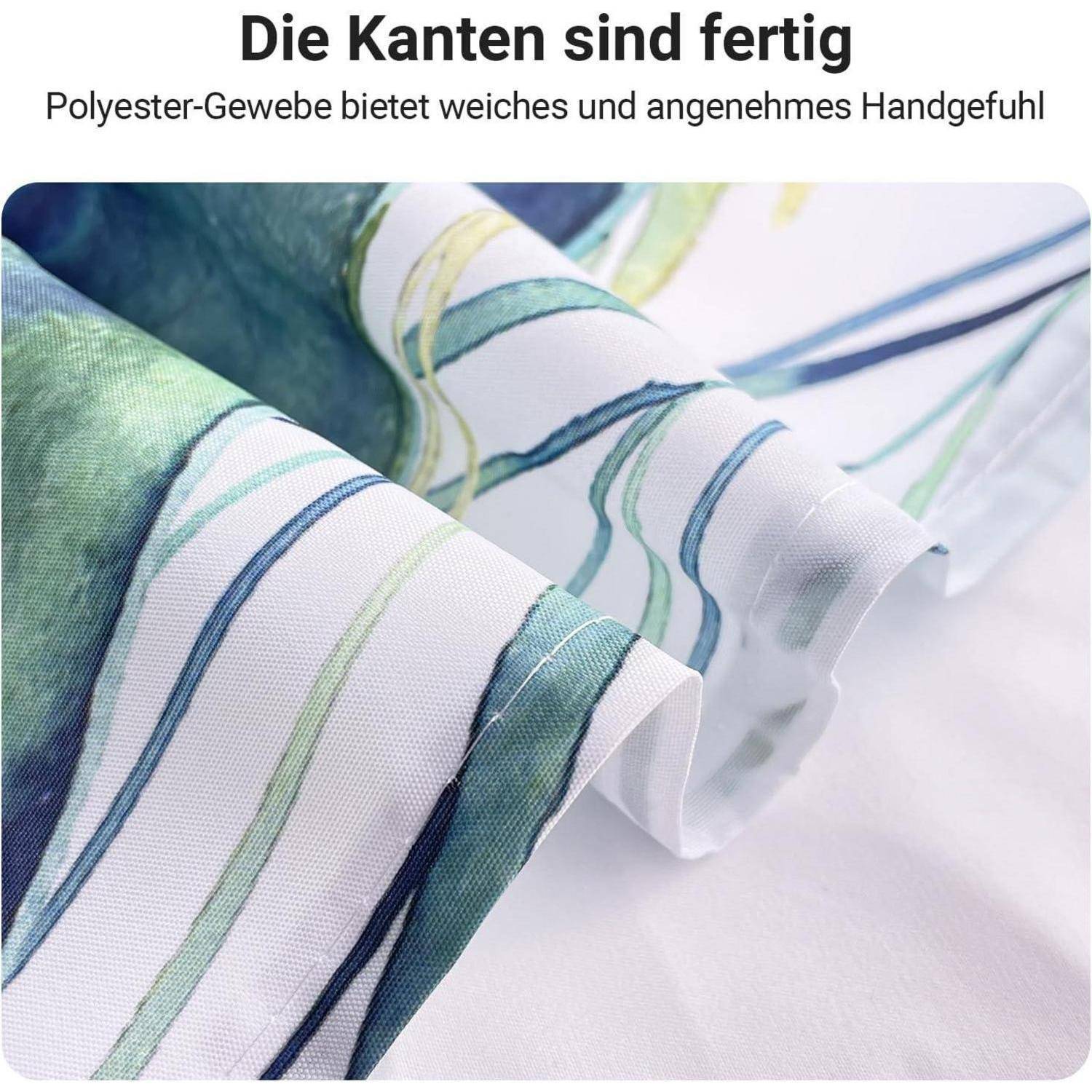 Duschvorhang 120x200cm Grün Blätter Wasserdicht Waschbar Textil