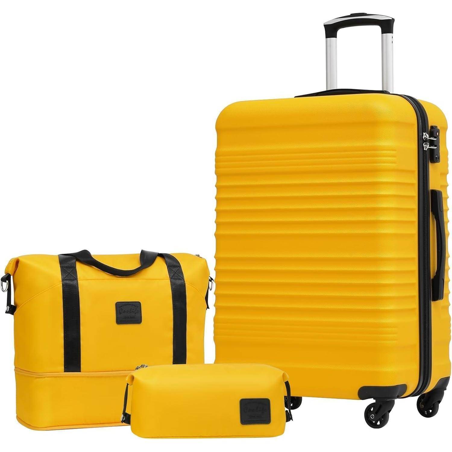 Koffer-Set Trolley Reisekoffer ABS Hartschale 4 Rollen TSA-Schloss