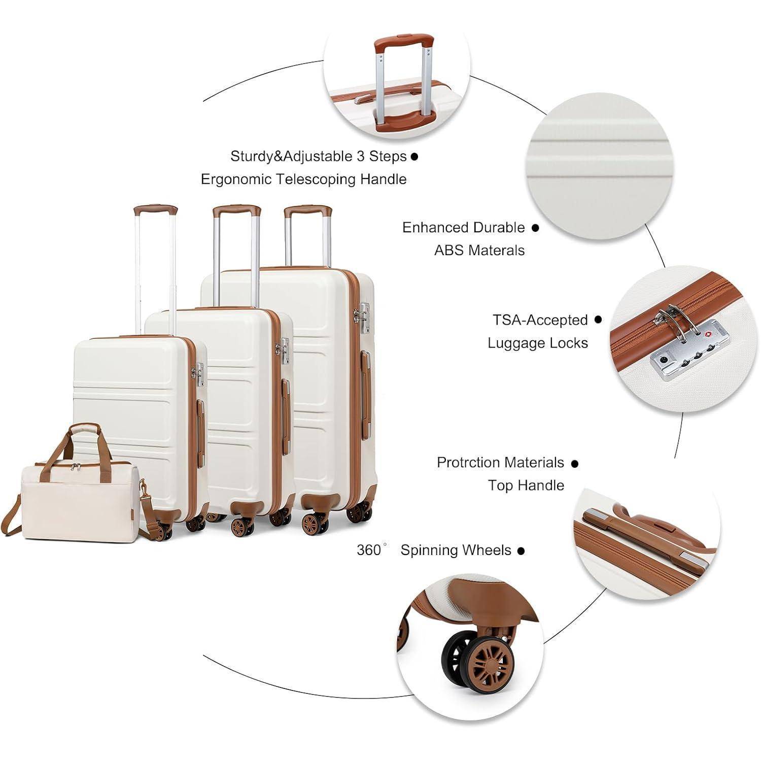 Kofferset 4tlg. Hartschale TSA-Schloss Trolley Set 55/65/74cm Ryanair