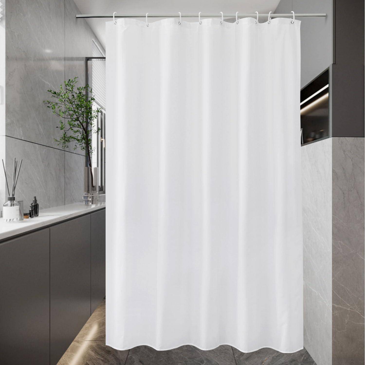 Weiß Duschvorhang 140x200 cm Textil Stoff Wasserdicht Anti-Schimmel