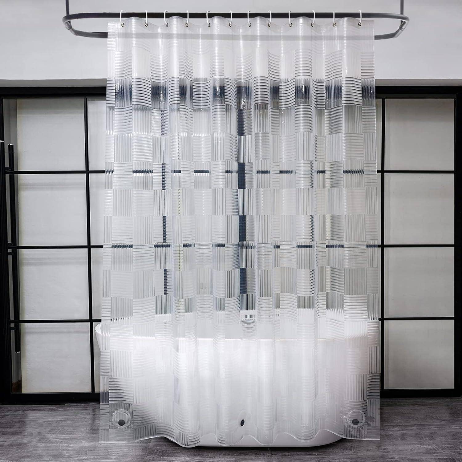 Überlänge Duschvorhang 180x220cm Geometrisch 3D Muster Wasserdicht