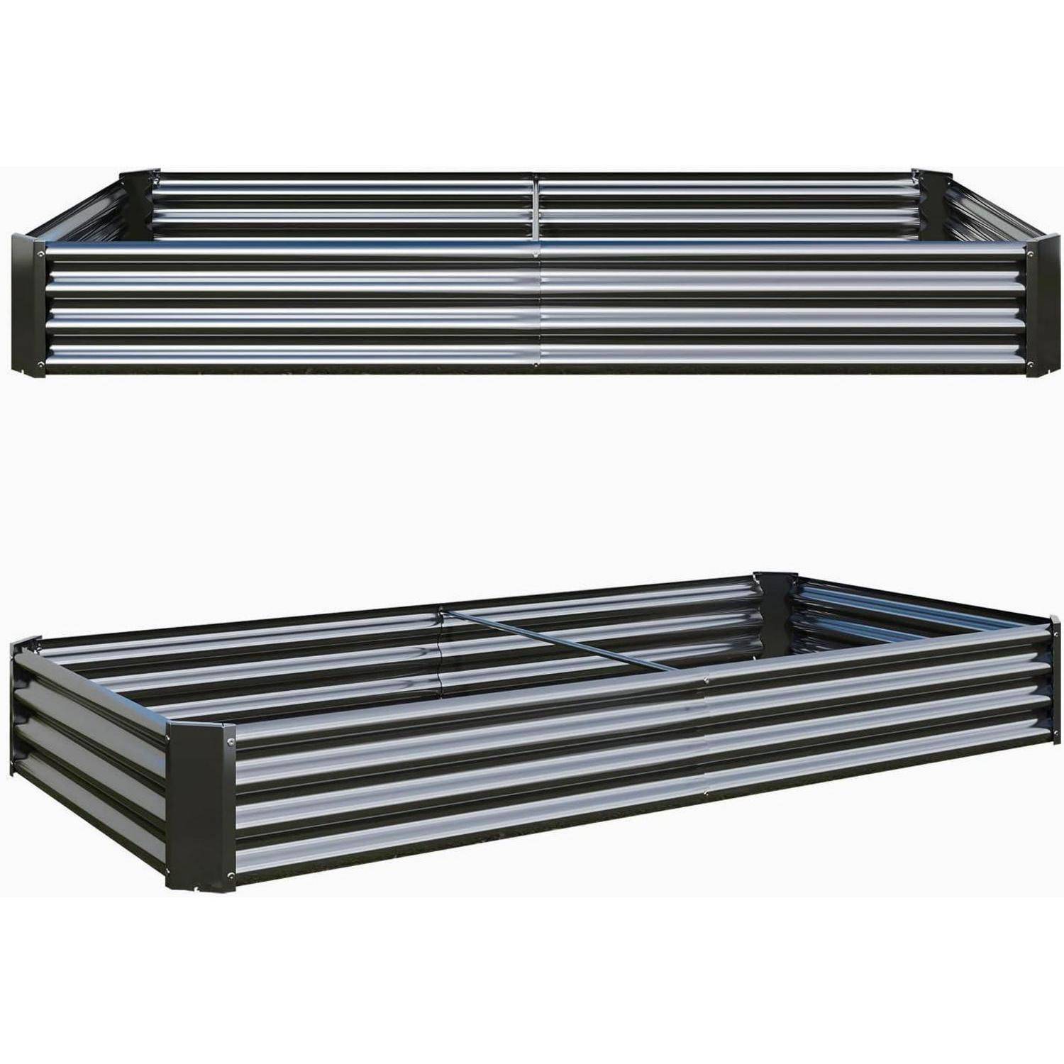 Hochbeet-Set Verzinktes Metall 232x113x30cm für Garten Gemüse Kräuter