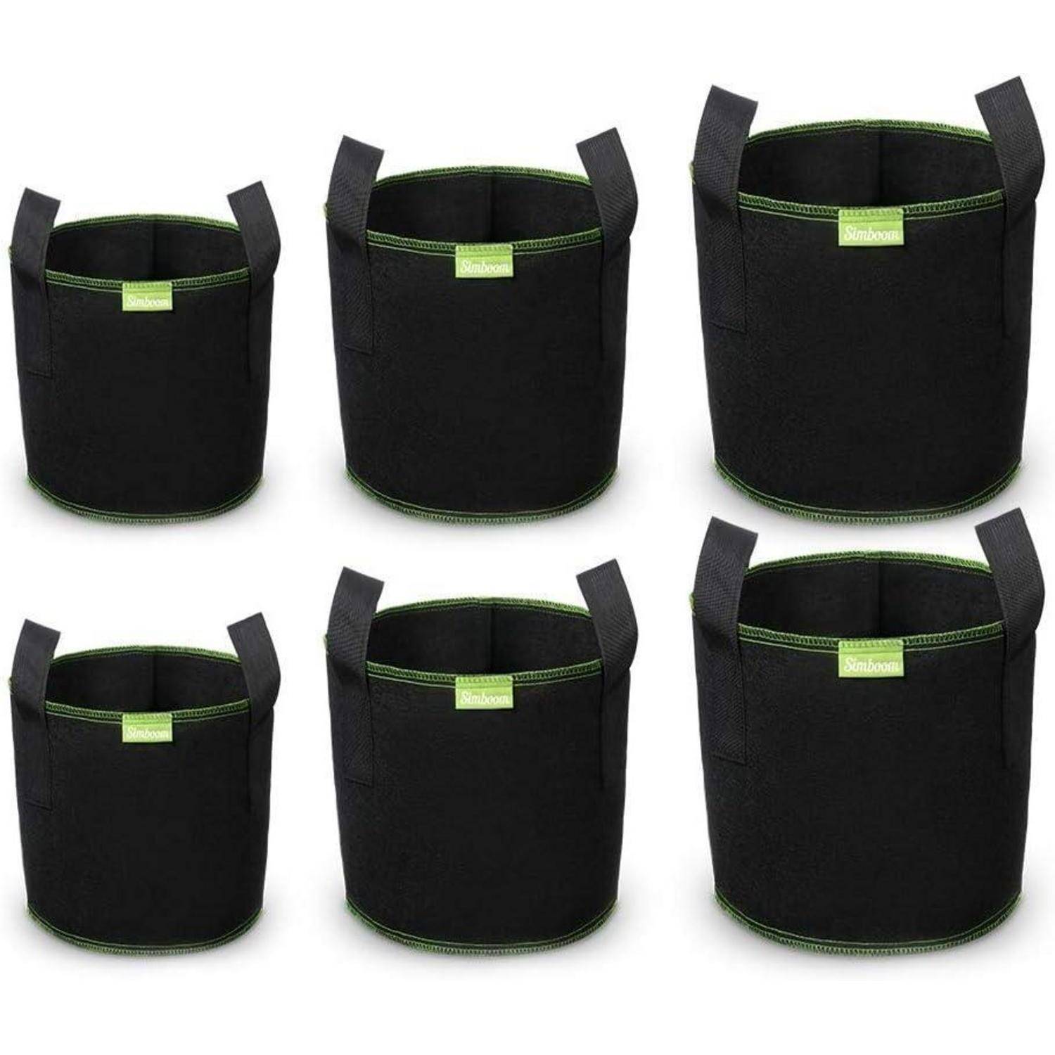 6er Pack Pflanzsack Vliesstoff Griffe Tomaten Schwarz 5 7 10 Gallonen