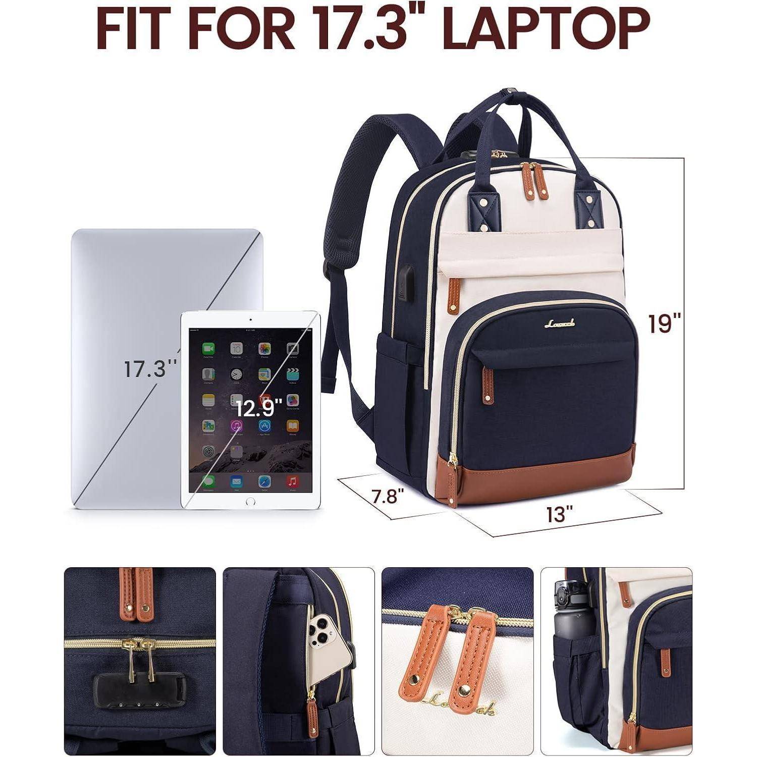 Rucksack mit Abmessungen von 19