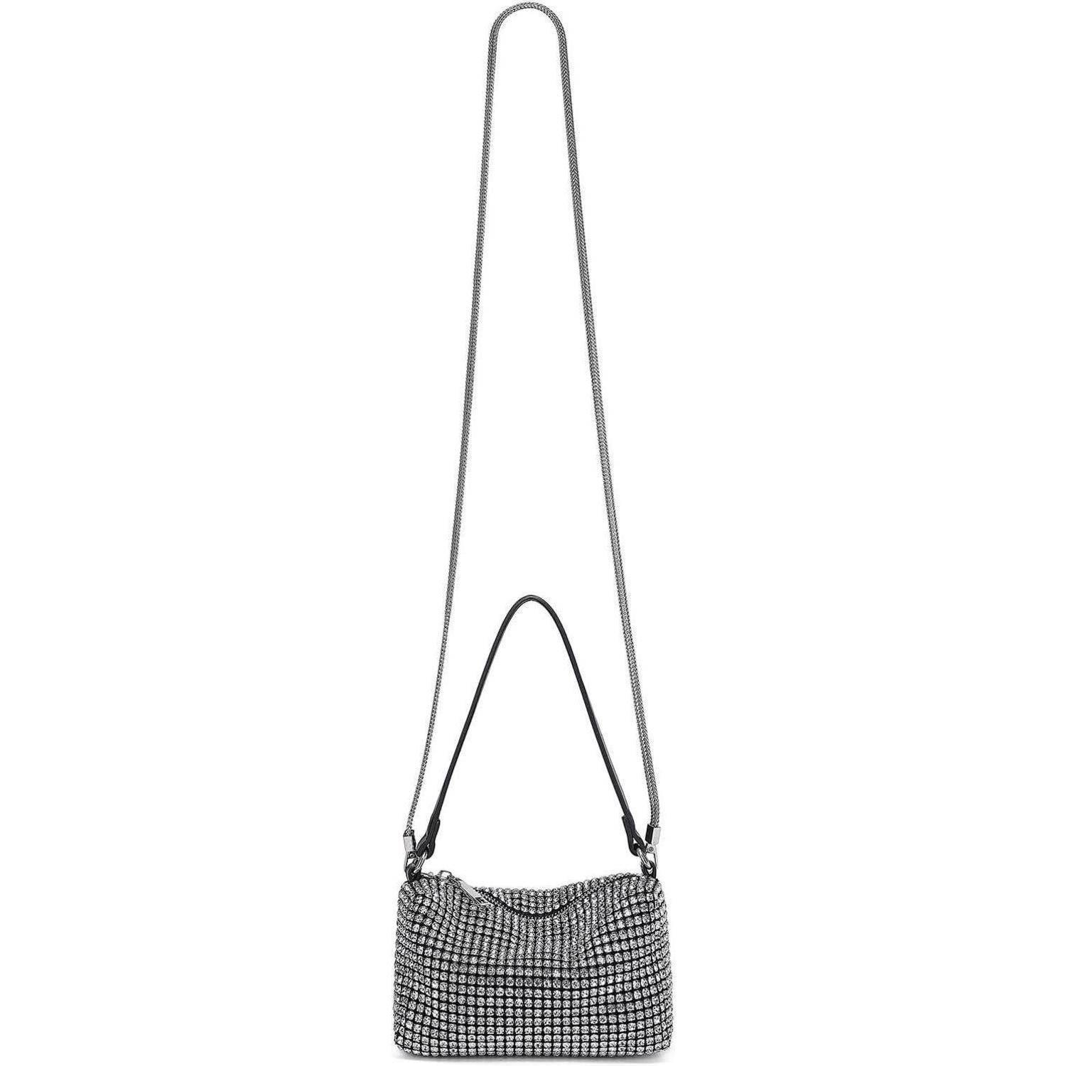 Glitzer Clutch Damen Kristall Diamant Abendtasche Umhängetasche