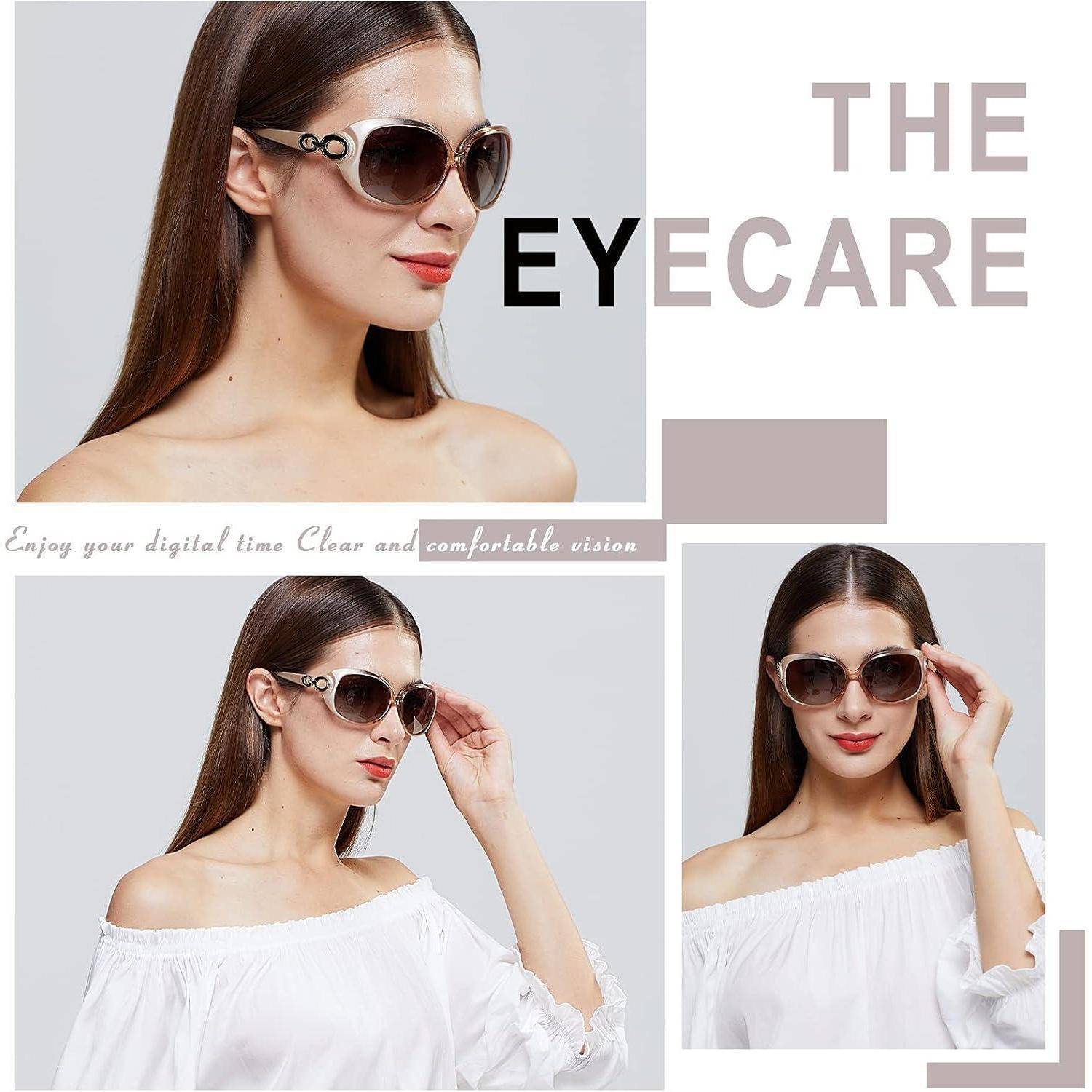 Sonnenbrille Damen Klassisch Polarisiert Übergroß UV-Schutz 1220