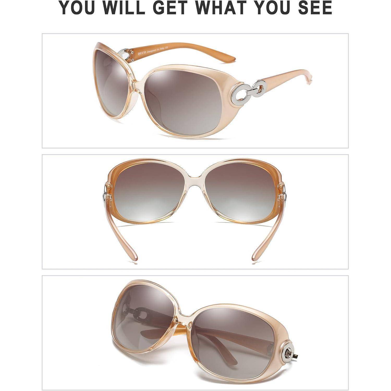 Sonnenbrille Damen Klassisch Polarisiert Übergroß UV-Schutz 1220