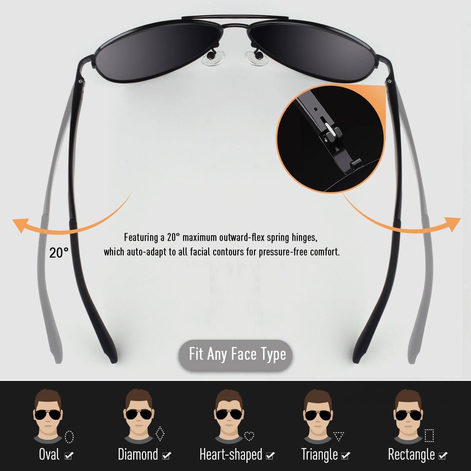 Sonnenbrille Herren Pilotenbrille Polarisiert Ultraleicht