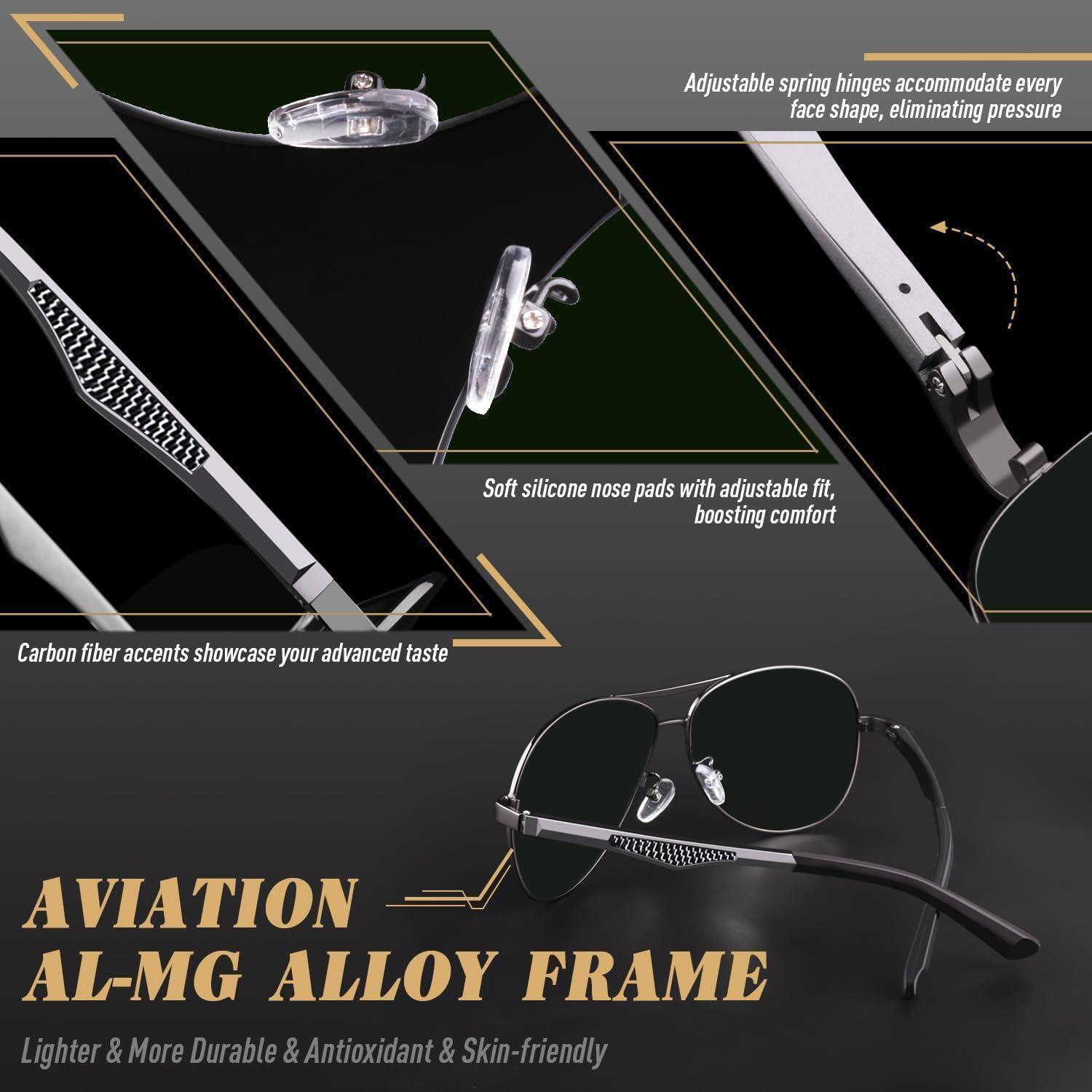 Sonnenbrille Herren Pilotenbrille Polarisiert Ultraleicht