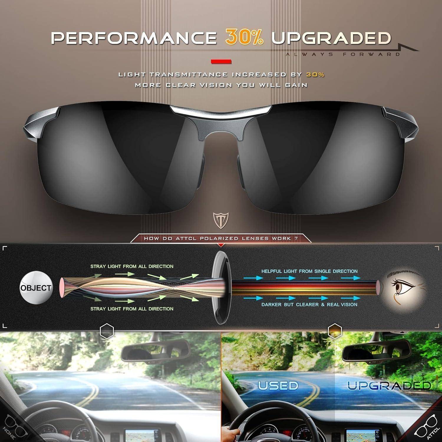 Herren Polarisierte Metallrahmen Sport Sonnenbrille Al-Mg Ultraleicht