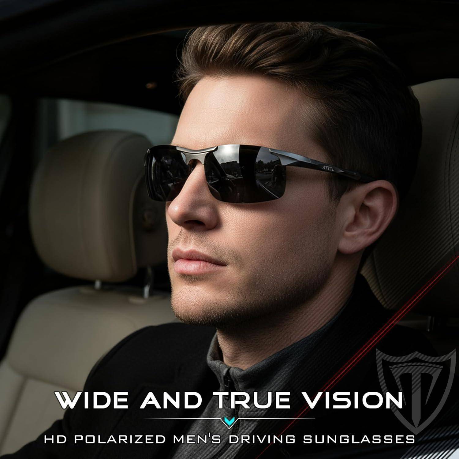 Herren Polarisierte Metallrahmen Sport Sonnenbrille Al-Mg Ultraleicht