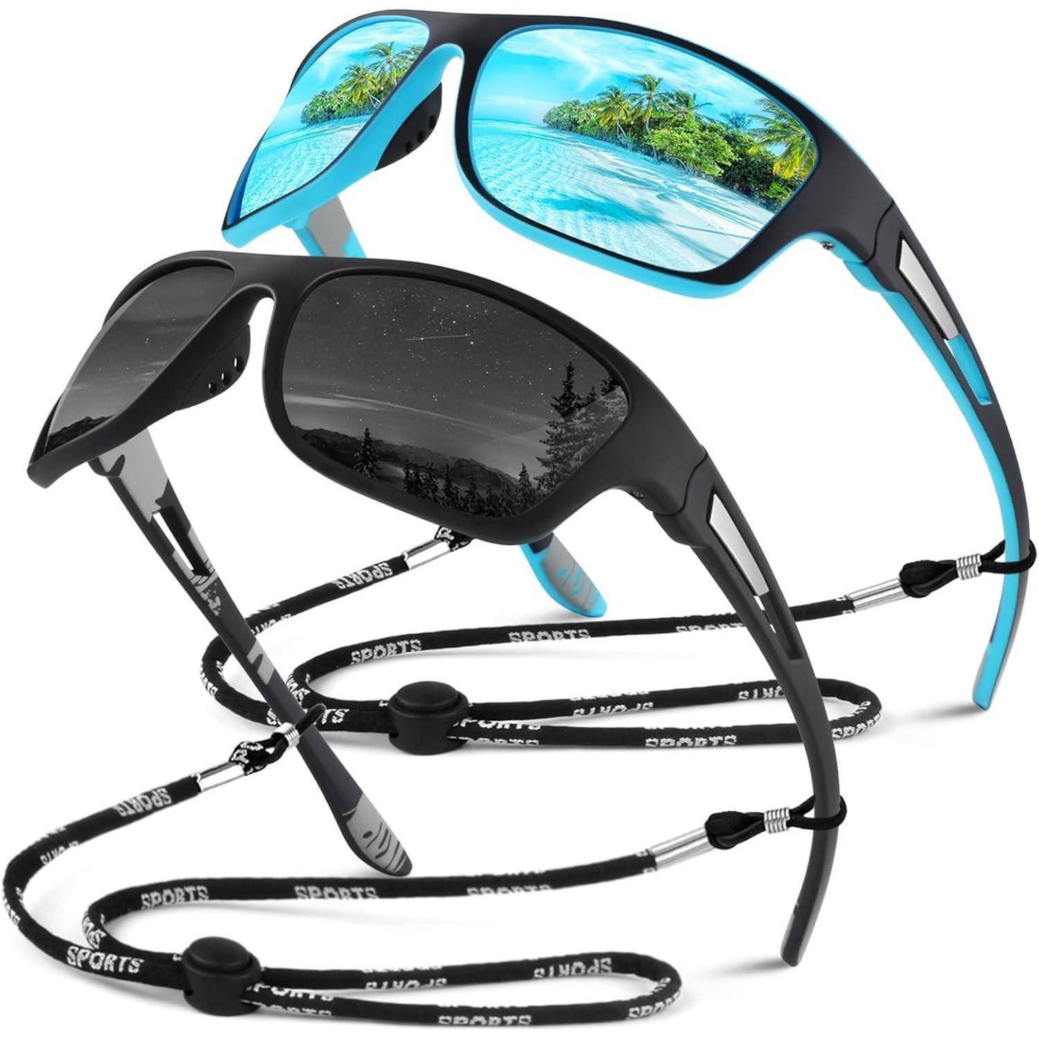 Polarisierte Sonnenbrille Herren Damen Sport UV400 Cat 3 CE - Blau