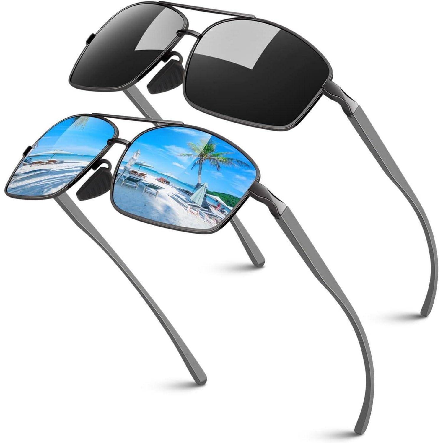 Sonnenbrille Herren Polarisiert Al-Mg Metallrahmen UV400 Schutz CAT 3