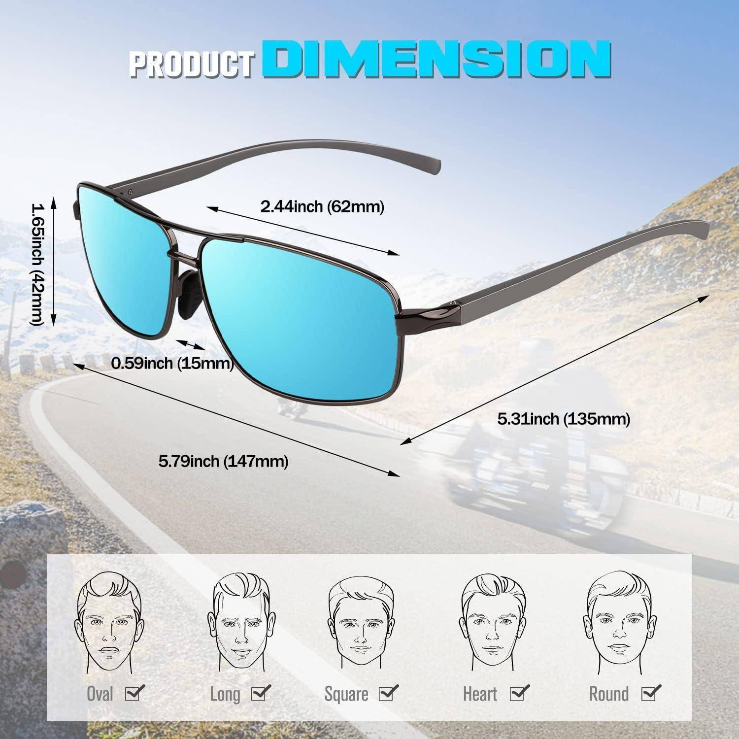 Sonnenbrille Herren Polarisiert Al-Mg Metallrahmen UV400 Schutz CAT 3